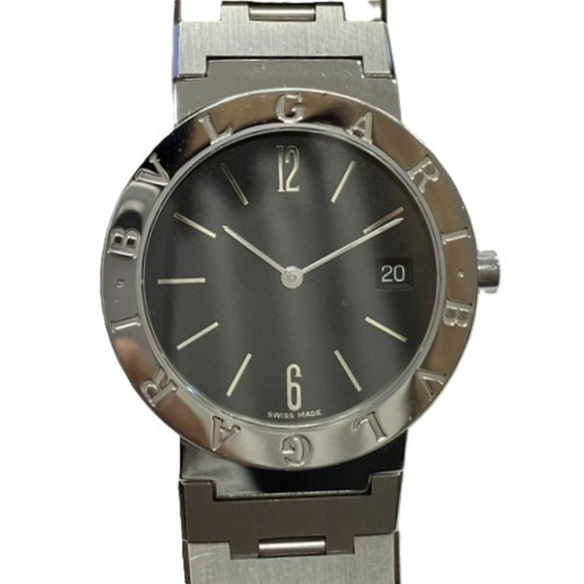 Bulgari watch, total weight 78.8g, stainless steel, quartz movement, black dial, BB33SSD