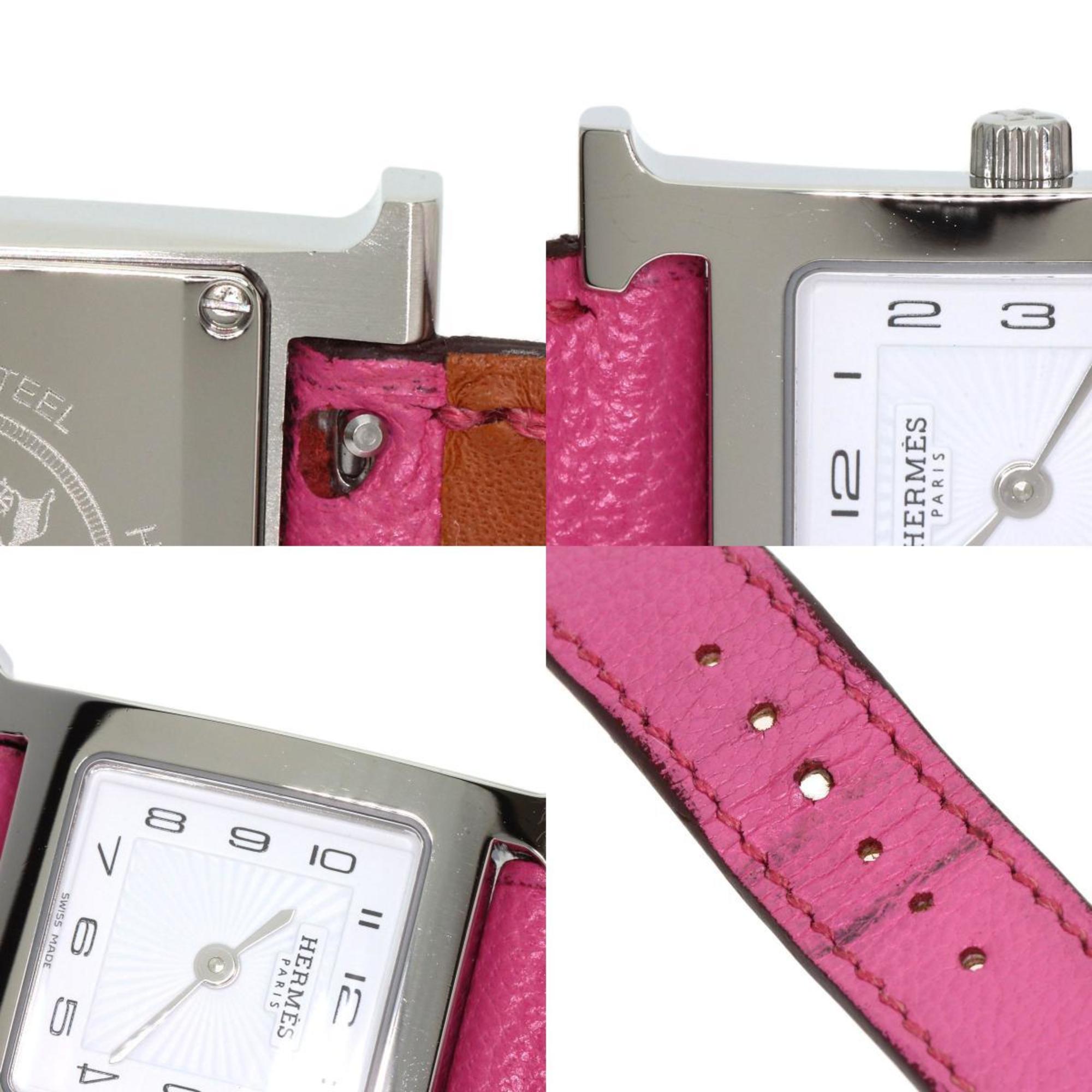 Hermes HH1.210 H Horloge Roestvrij staal Leer Dames HERMES