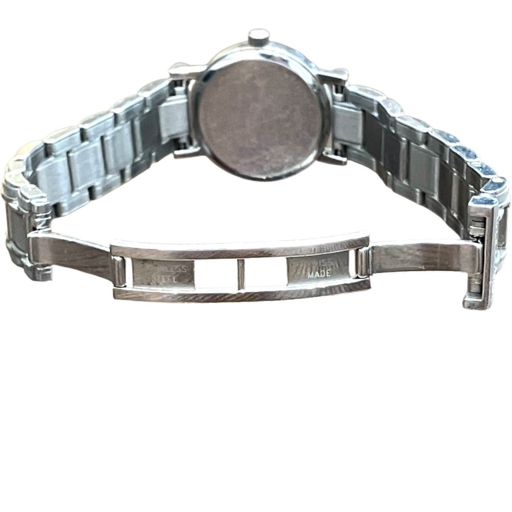 Tiffany & Co. Atlas watch, total weight 53.6g, stainless steel, quartz movement, black dial.