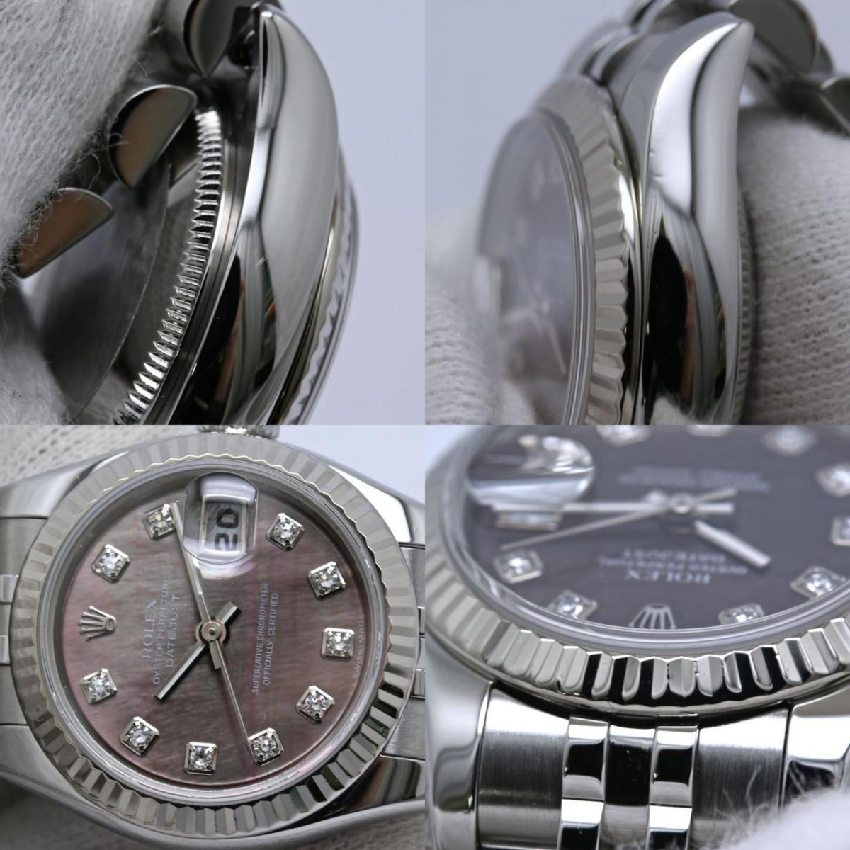Rolex Datejust 10P Diamond 179174NG Black shell Dial 26mm Watch
