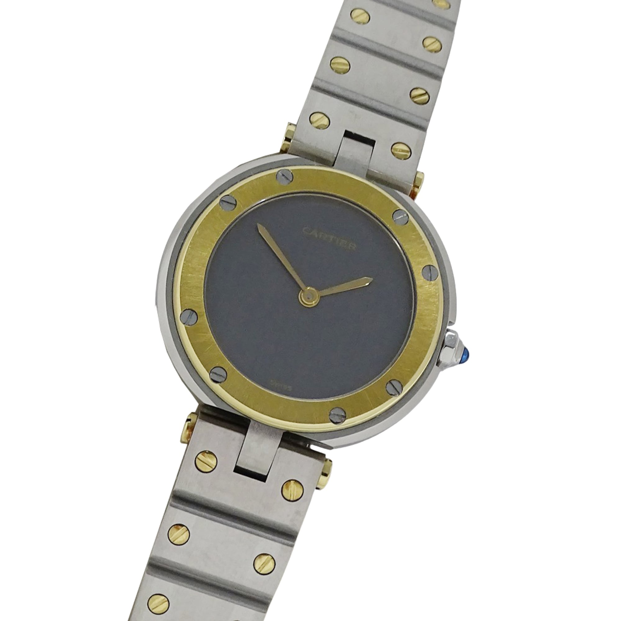 Cartier wo Santos Vendôme SM quartz movement stainless steel (SS) gold (YG) model number 84041488.