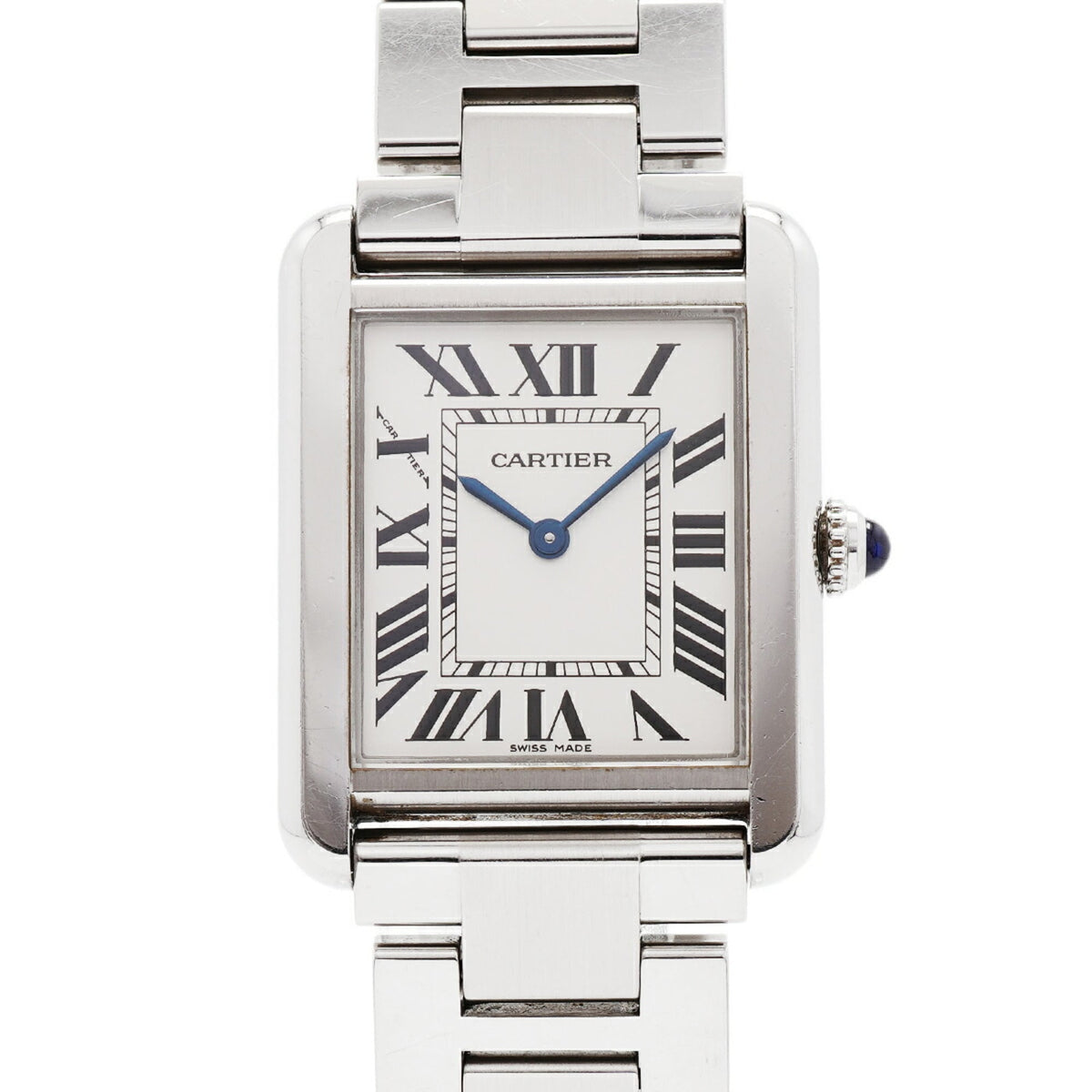Cartier Tank Solo SM W5200013 horloge met zilveren wijzerplaat, 24 mm