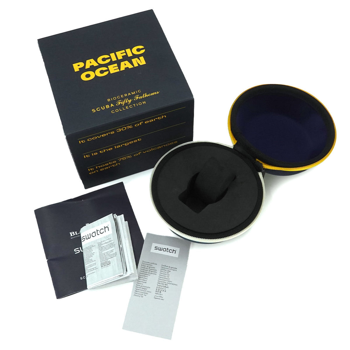 Swatch Blancpain x Fifty Fathoms Pacific Ocean SO35P100 horloge met witte wijzerplaat, 42 mm