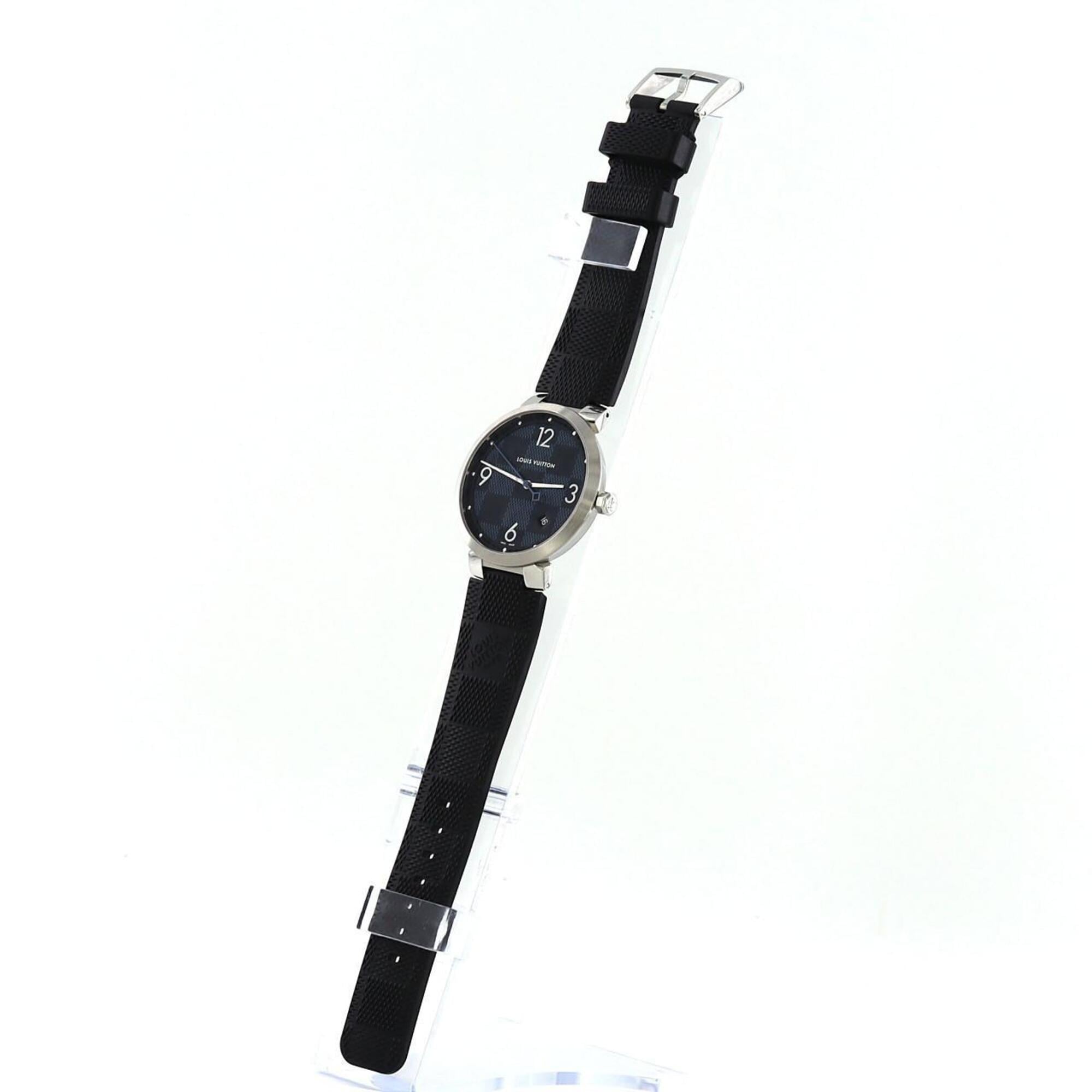 Louis Vuitton Tambour Slim Damier QA026 SS Quartz