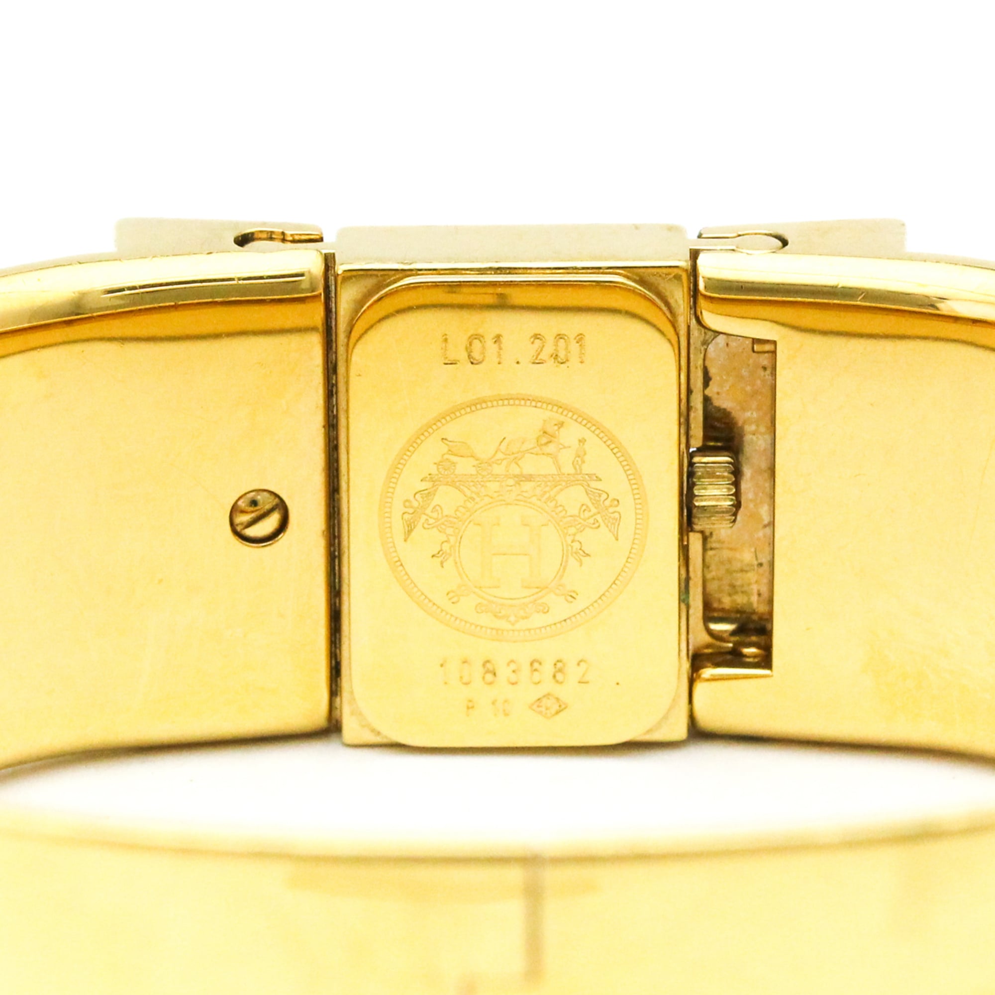 Hermes Loque LO1.201 Gold Dial 20mm Watch