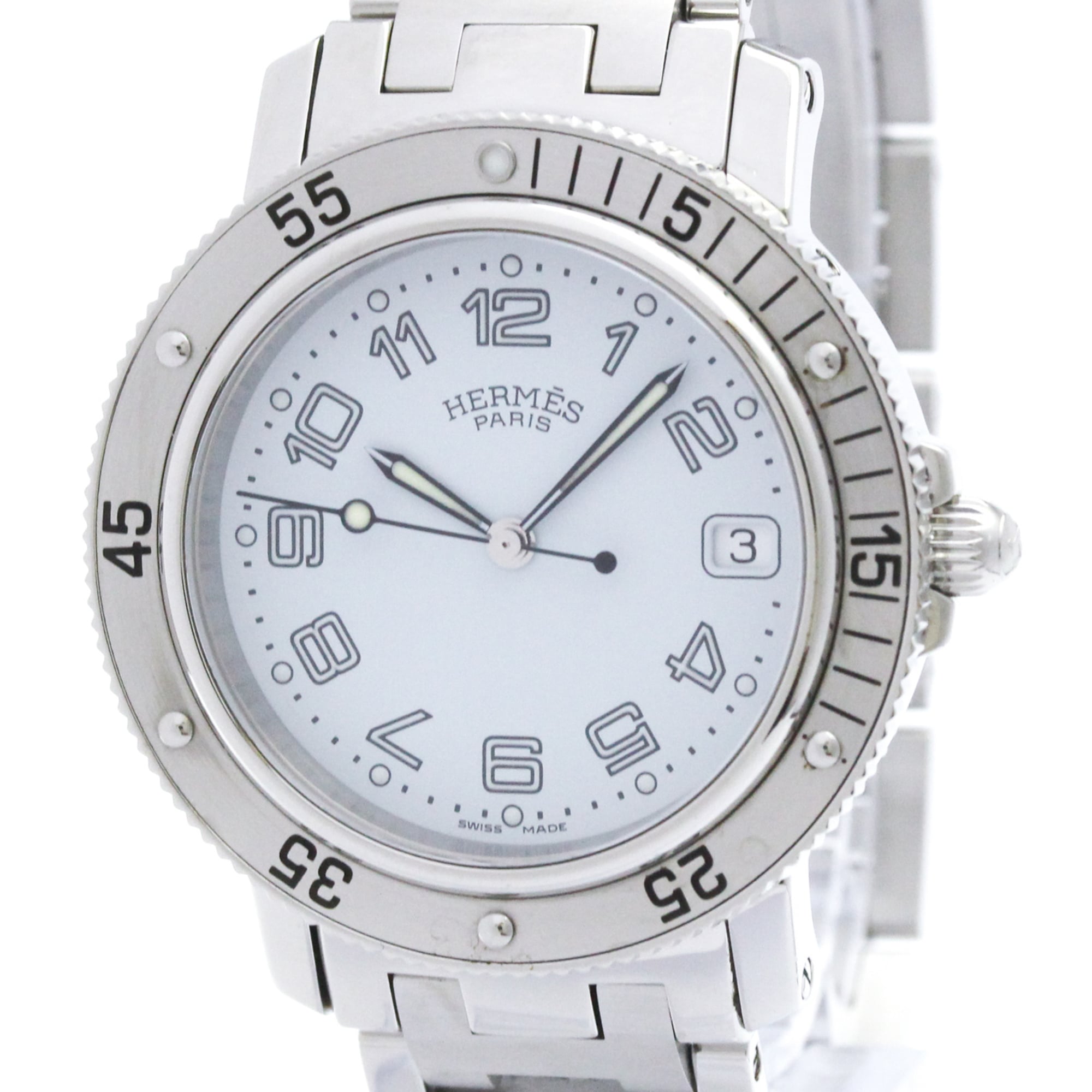 Hermes Clipper CL7.710 White Dial 37mm Watch