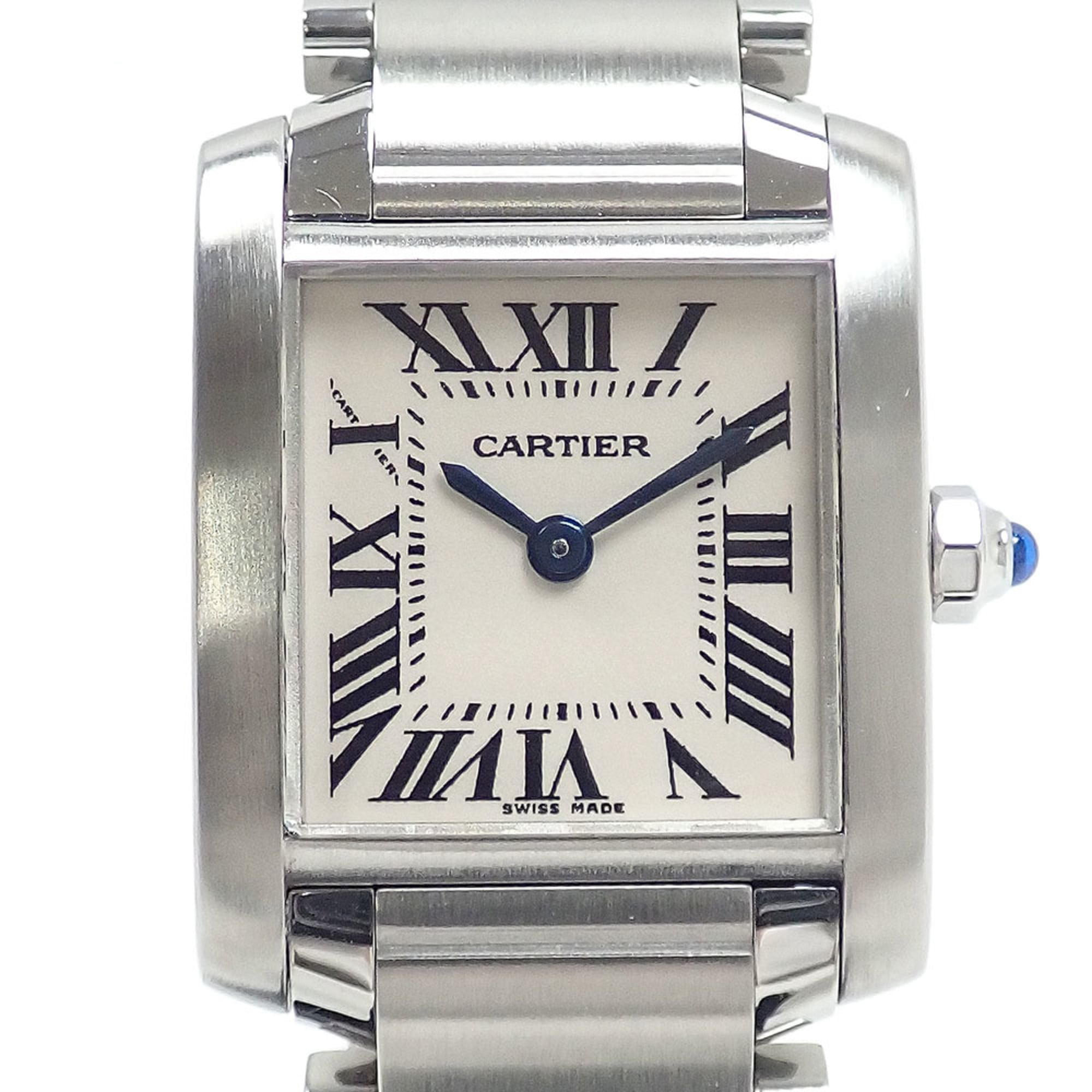 Cartier Tank Française SM Ladies Quartz Stainless Steel W51008Q3 Battery Operated