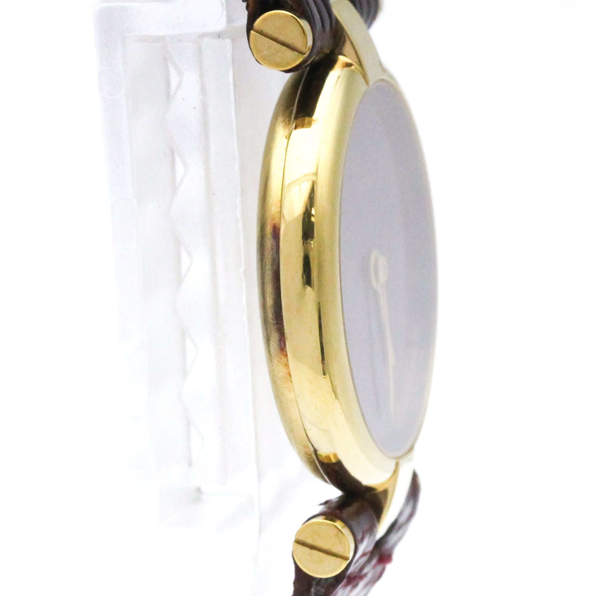 CARTIER Must Vendome Gold Plated Leather Quartz Ladies Watch