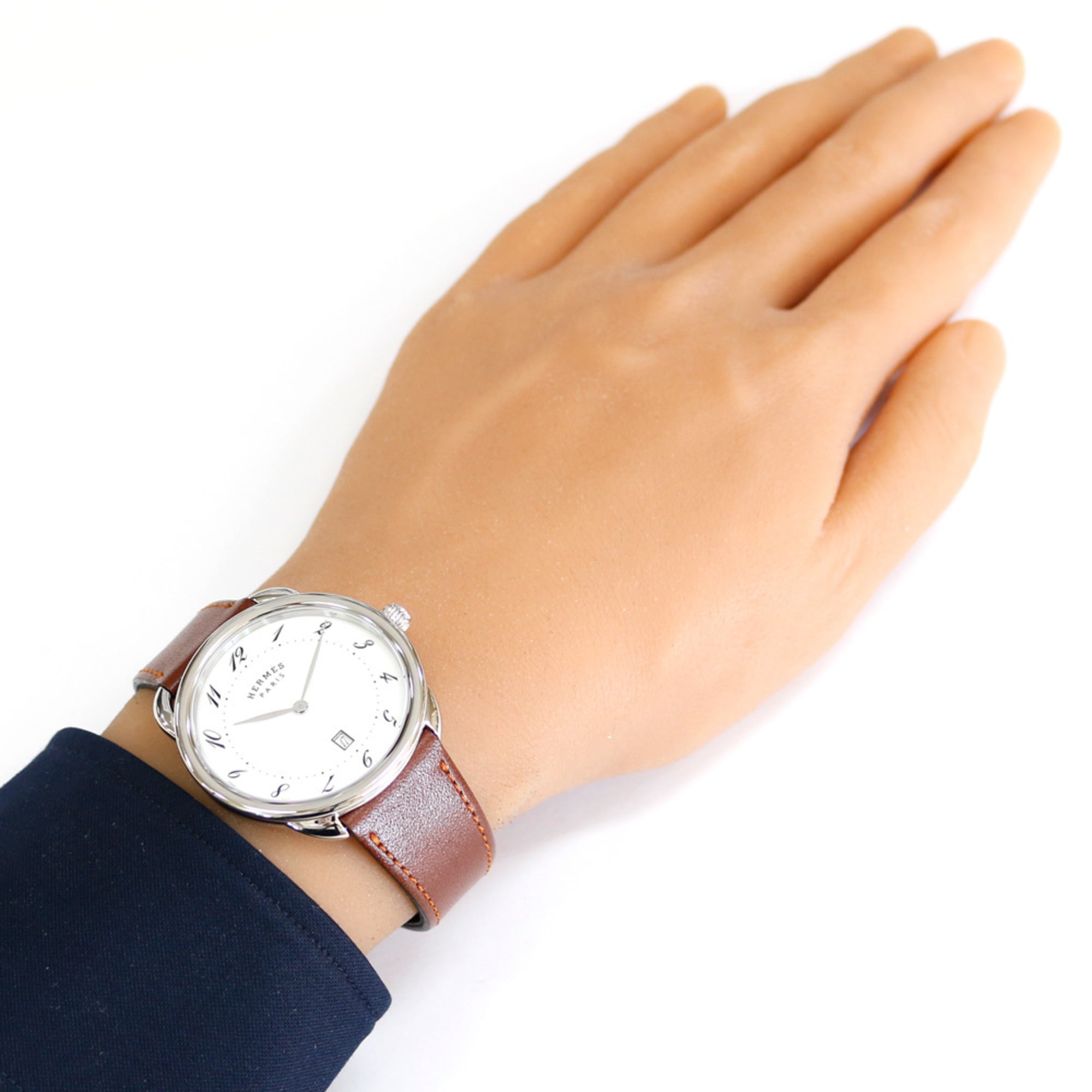 Hermes Arceau Watch, Stainless Steel AR7Q.810 Quartz Men's Watch
