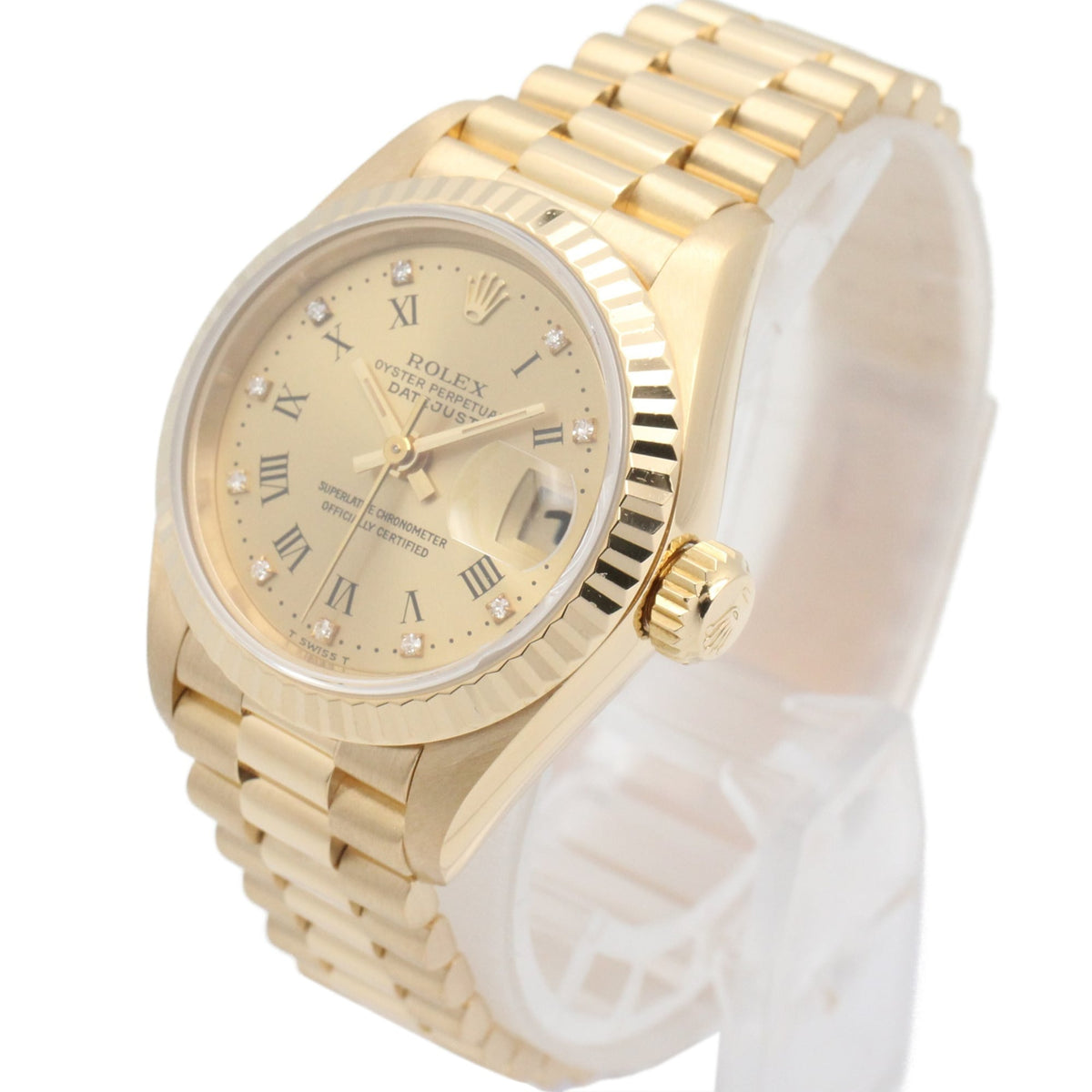 Rolex Datejust 10P Diamond 69178G Champagner, goldenes Zifferblatt, 26 mm Uhr