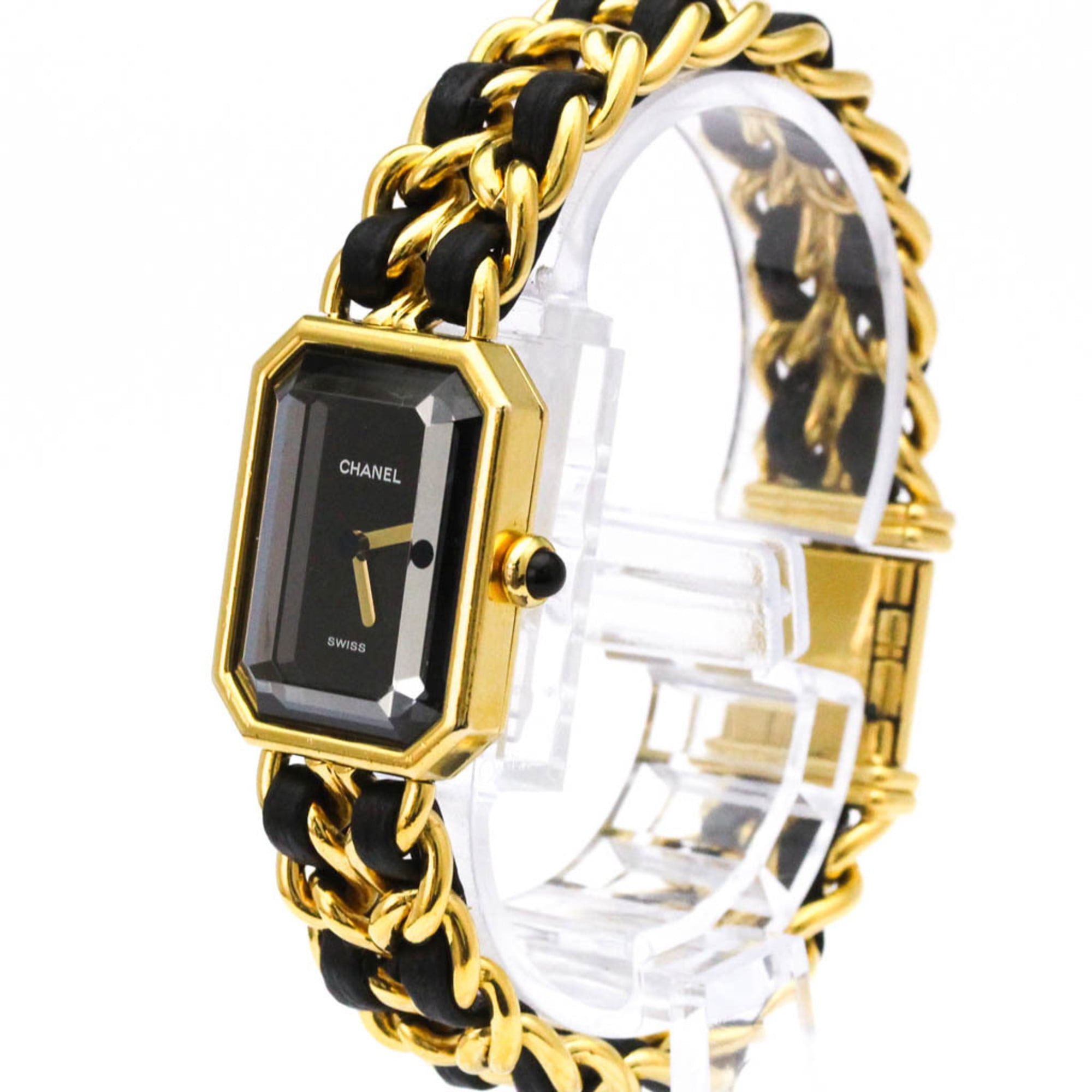 CHANEL Premiere Size L Gold Plated Quartz Ladies Watch H0001