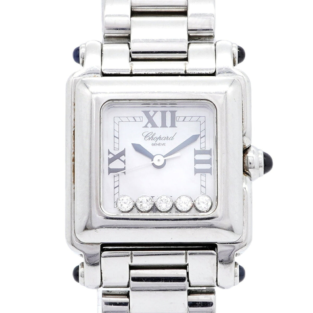 Chopard Happy Sport Square 5-Diamond 27/8893-23 White Dial 23mm Watch
