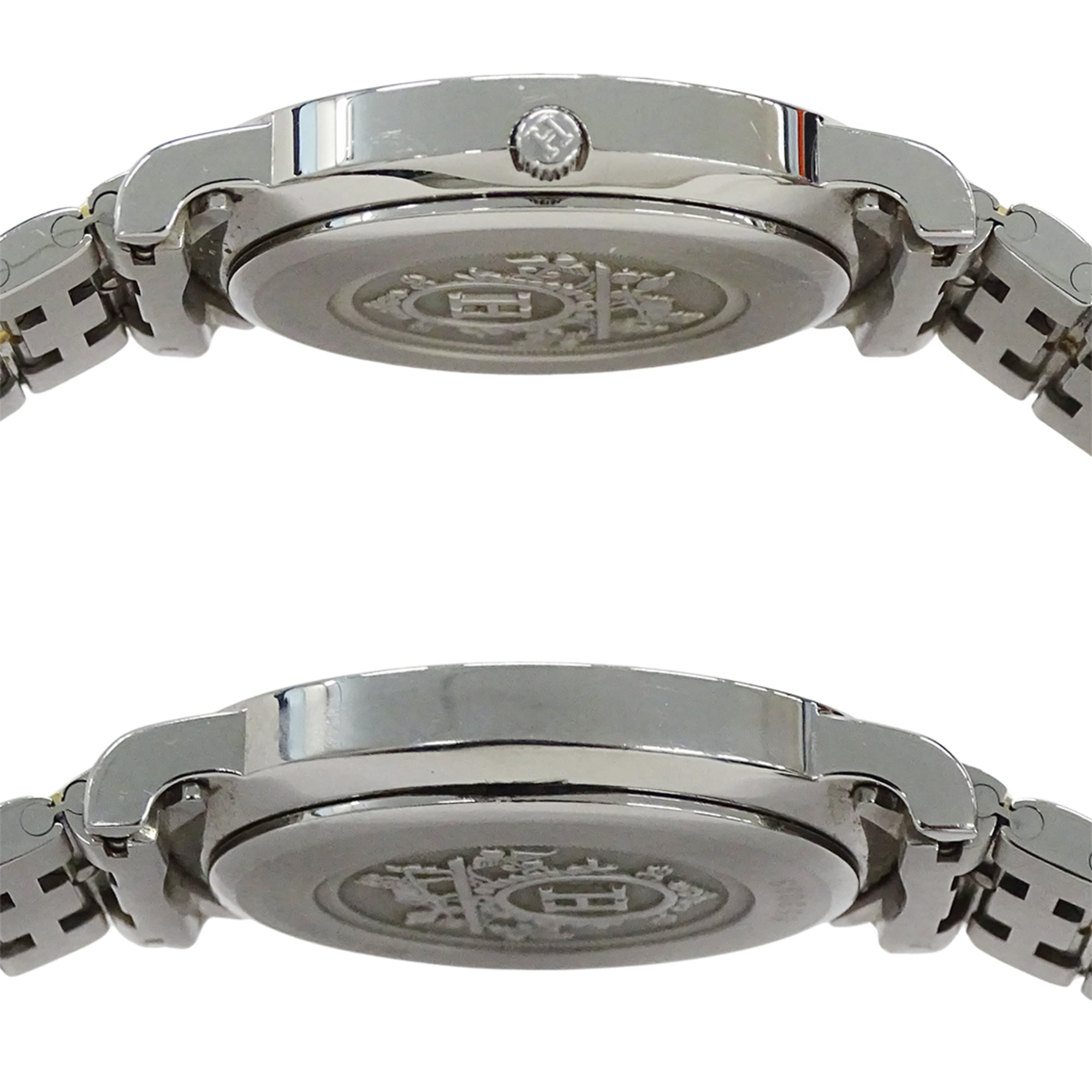 Hermes HERMES Brand Sellier Date Quartz QZ Stainless Steel SS GP SE3.720 Round