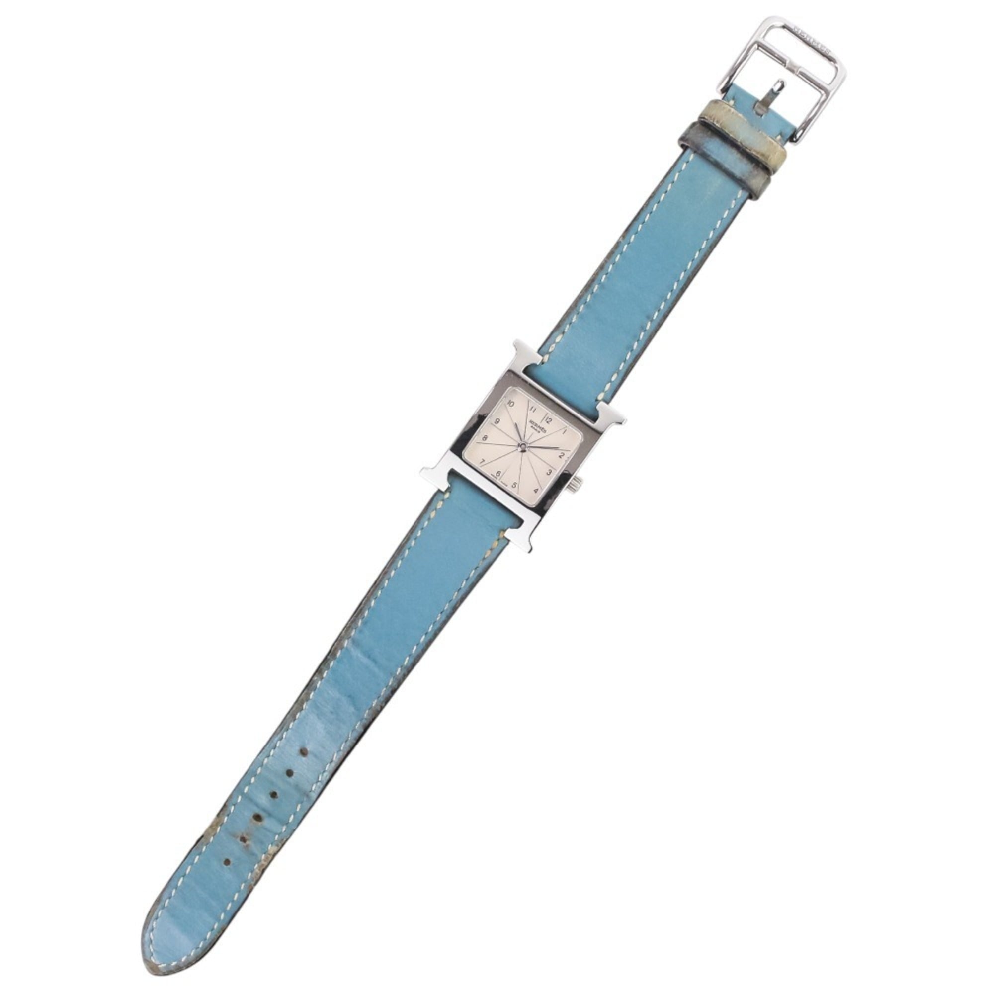 HERMES H-Watch HH1.210 White Dial Blue Silver Color Women's Watch