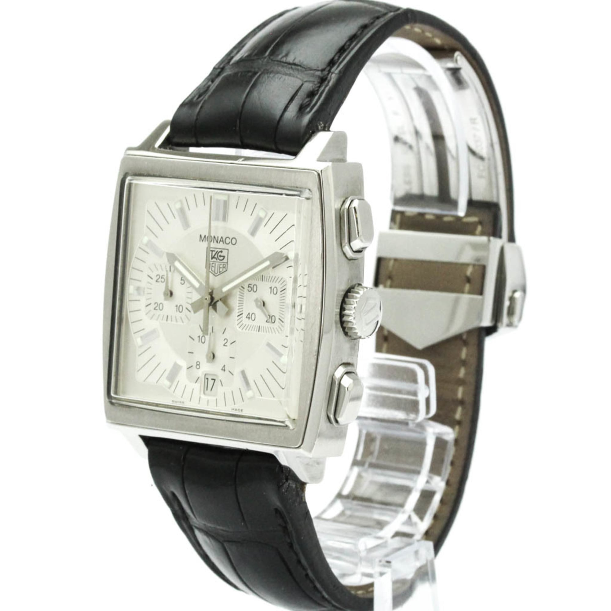 TAG HEUER Monaco Chronograph Steel Automatic Mens Watch CW2112 Polished