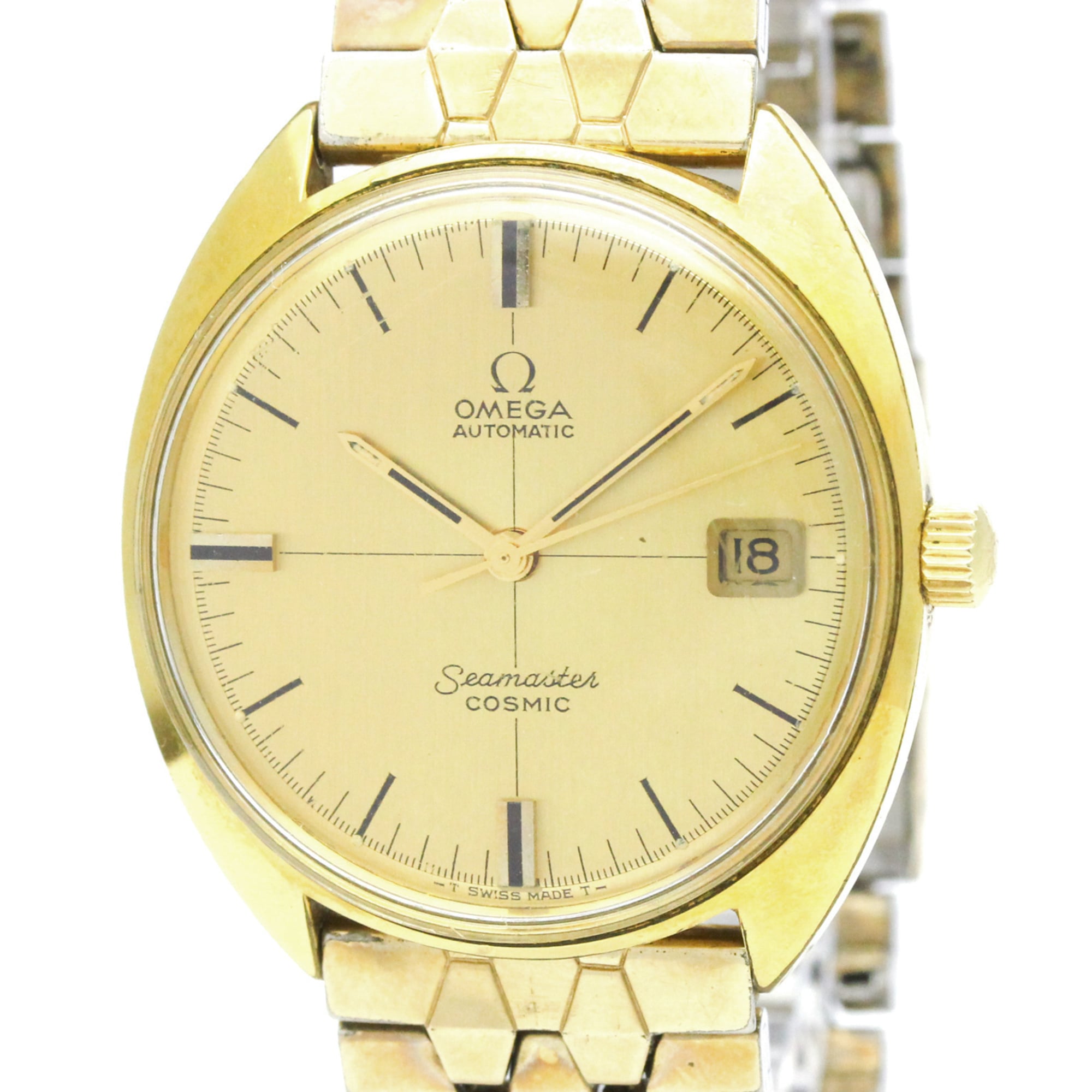 Montre Omega Seamaster 166026, cadran doré, 35 mm