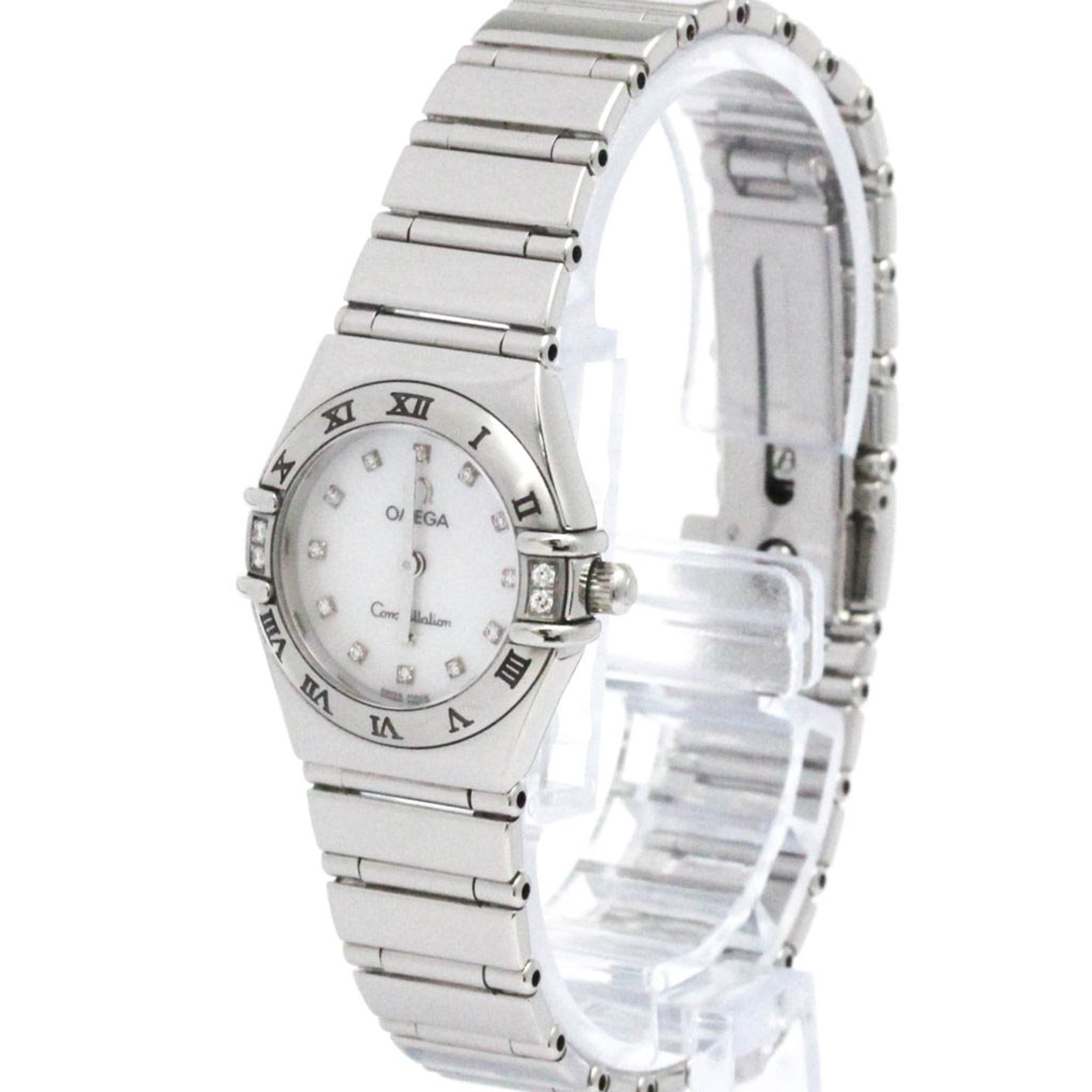 OMEGA Constellation Diamond MOP Dial Steel Quartz Ladies Watch 1566.76 Polished