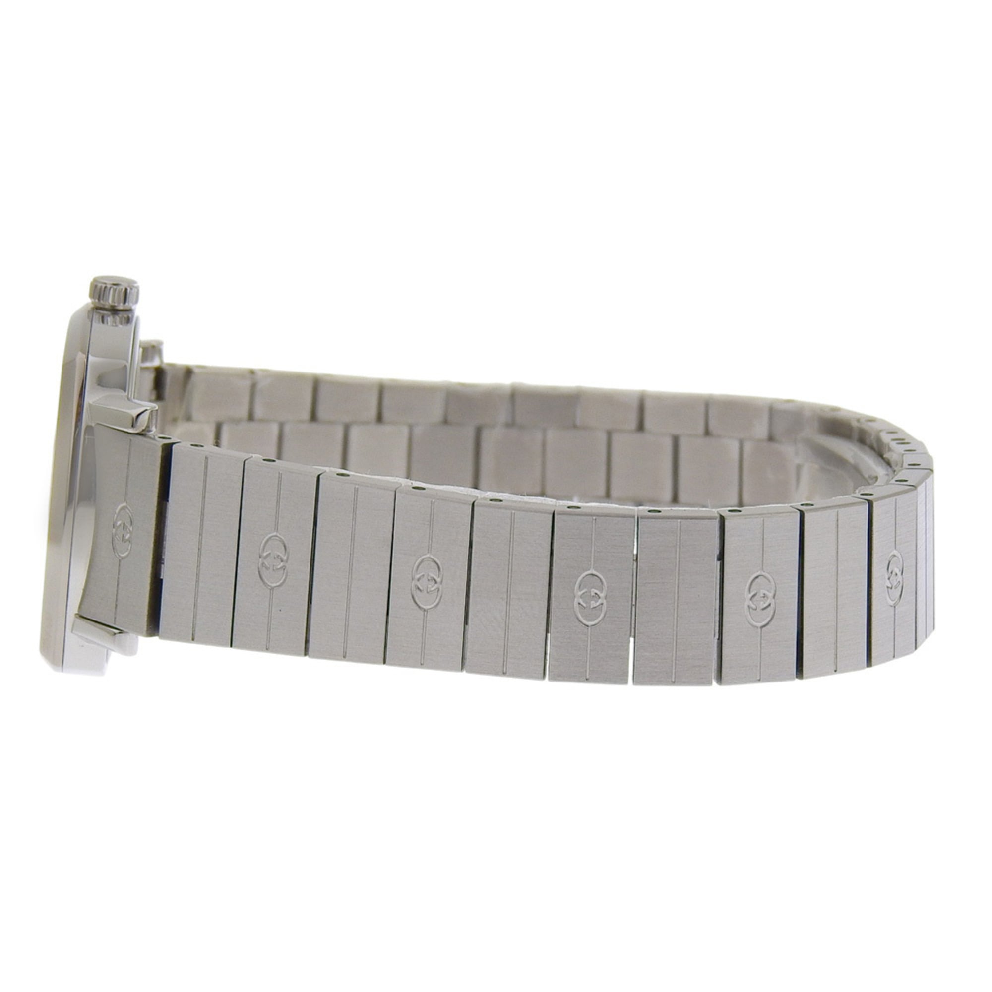 Gucci Grip-horloge 157.5/YA157501, roestvrij staal, quartz, analoog display, witte wijzerplaat, dameshorloge
