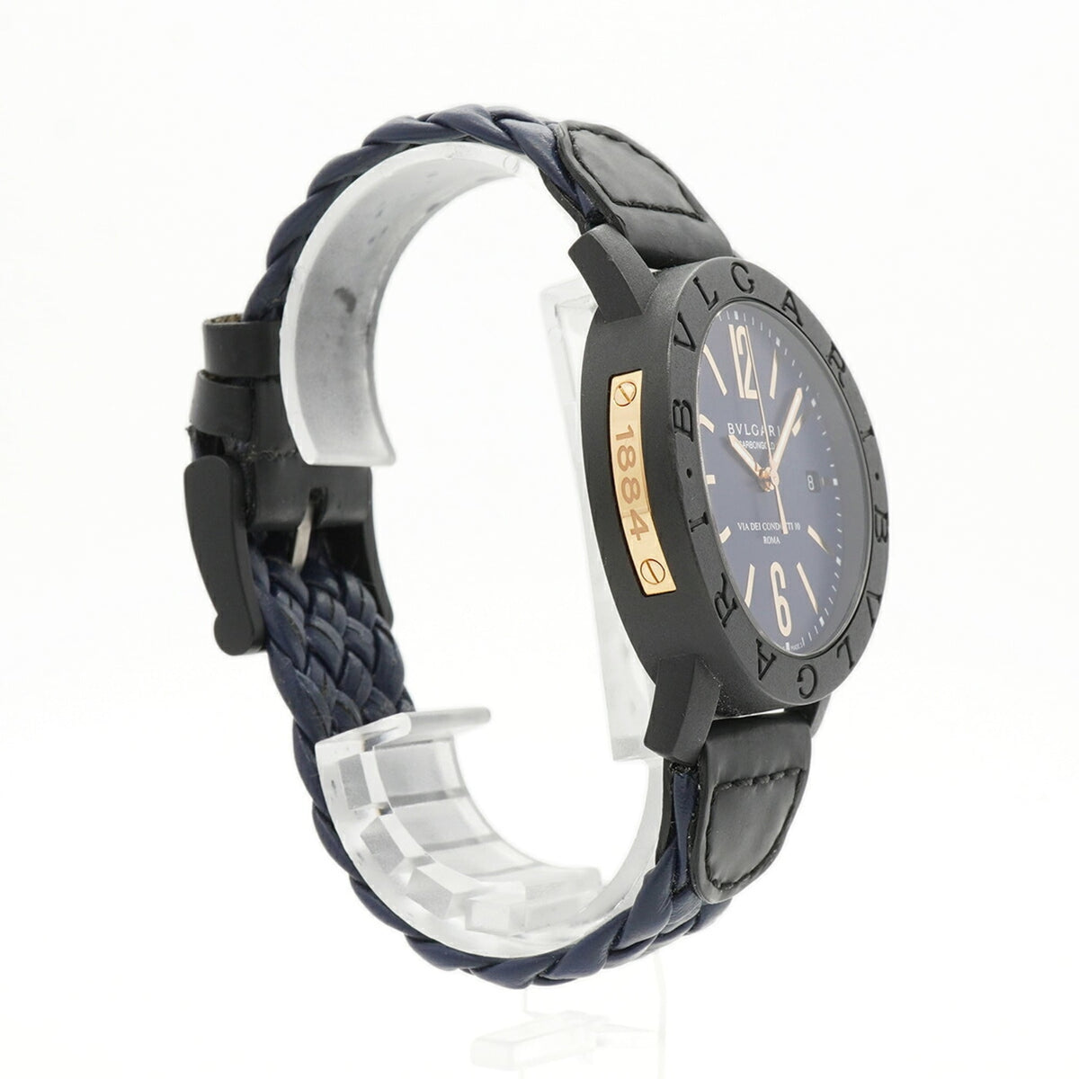 Bvlgari Carbon BB40CL horloge met blauwe wijzerplaat 40mm