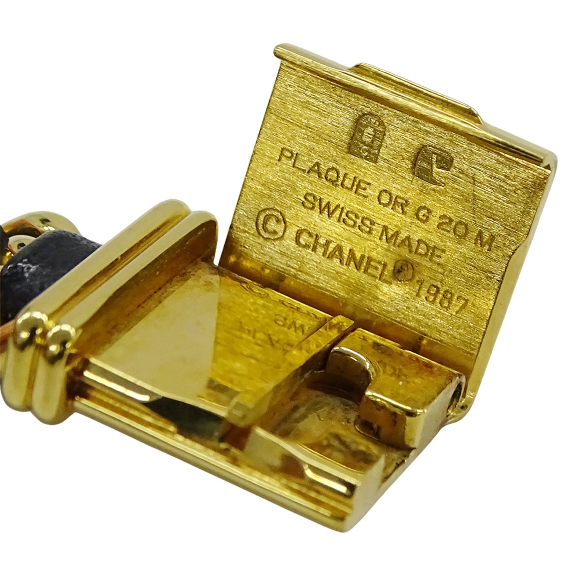 Chanel CHANEL Montre pour femme, modèle « Brand Premiere Quartz QZ GP, cuir, taille L, H0001Carré or Noir