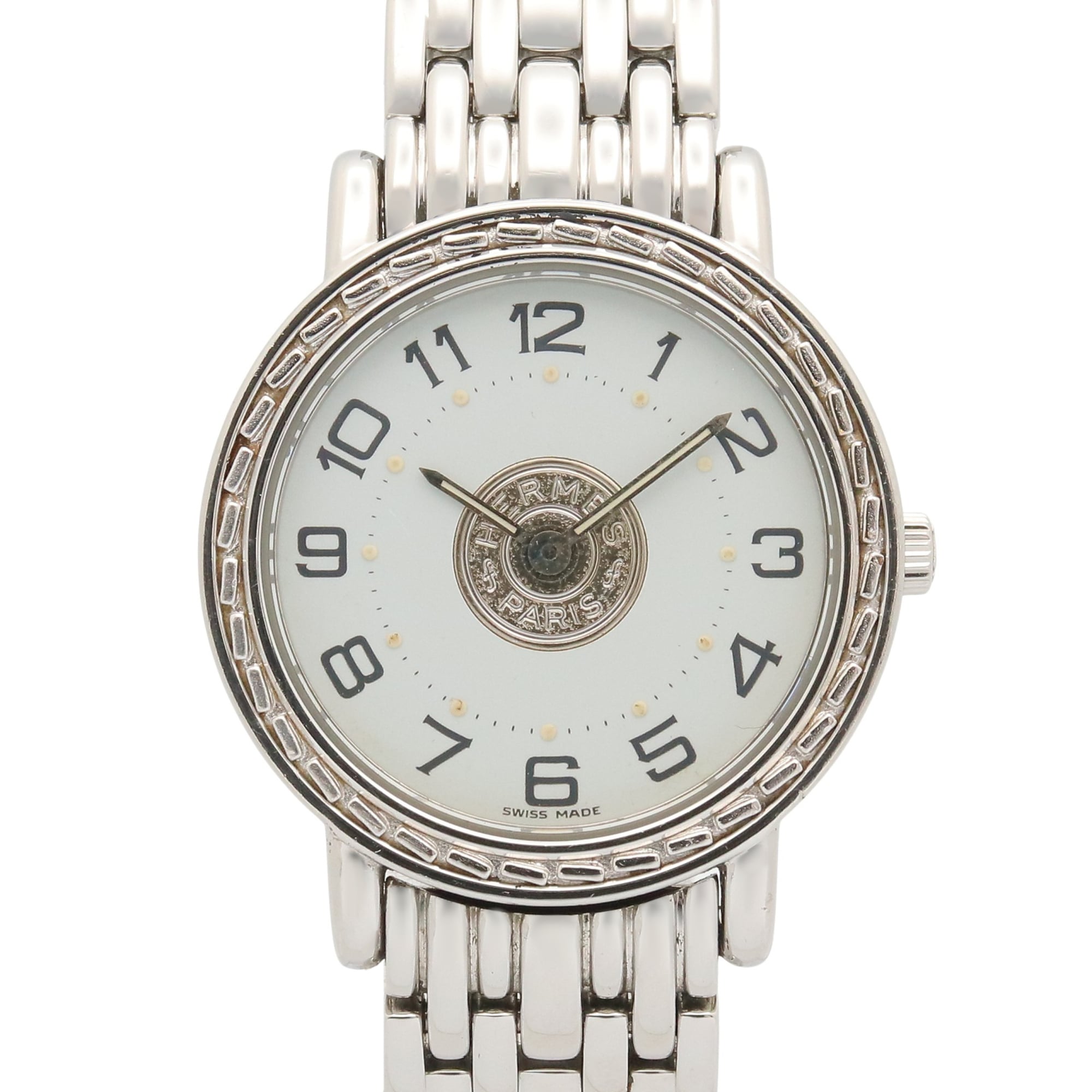 Hermes HERMES Sellier Watch Stainless Steel Women's White SE4.210