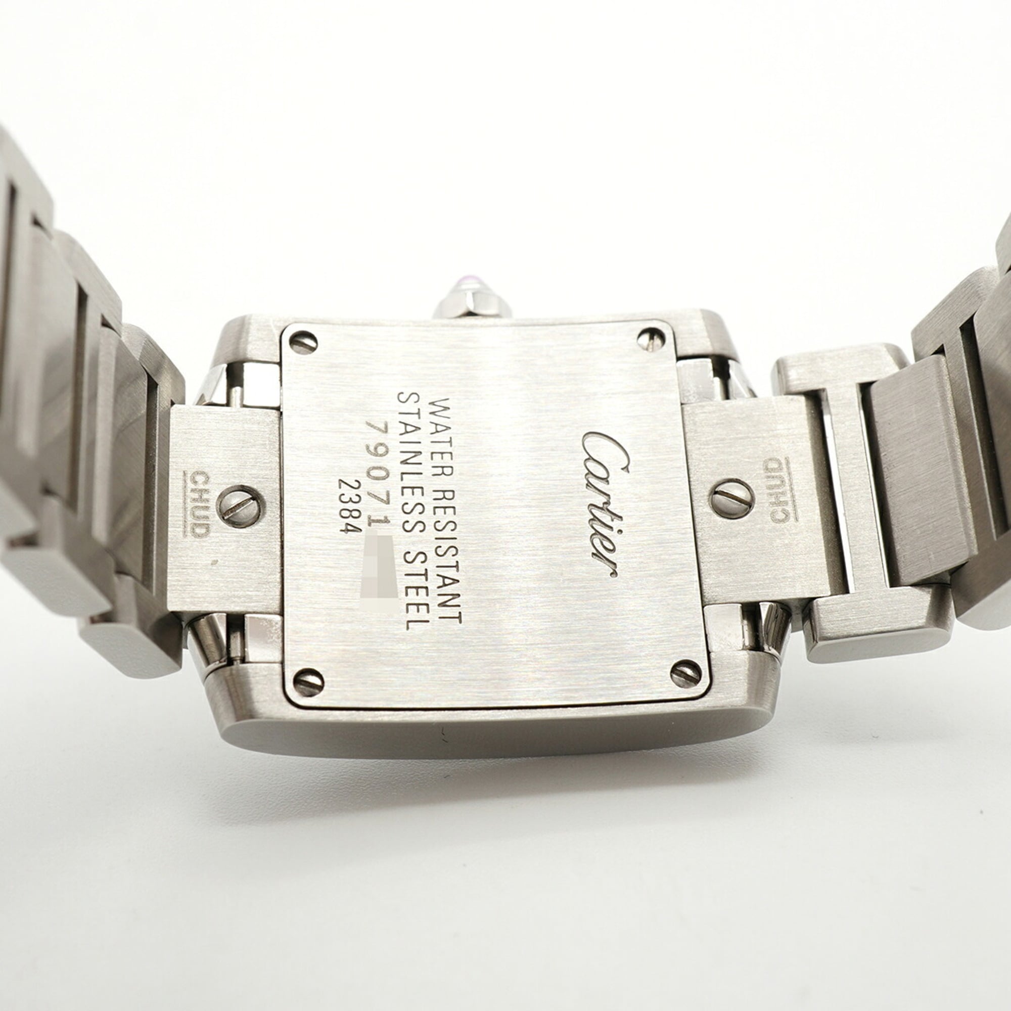 Cartier Tank Française SM W51028Q3 horloge met roze wijzerplaat, 20 mm