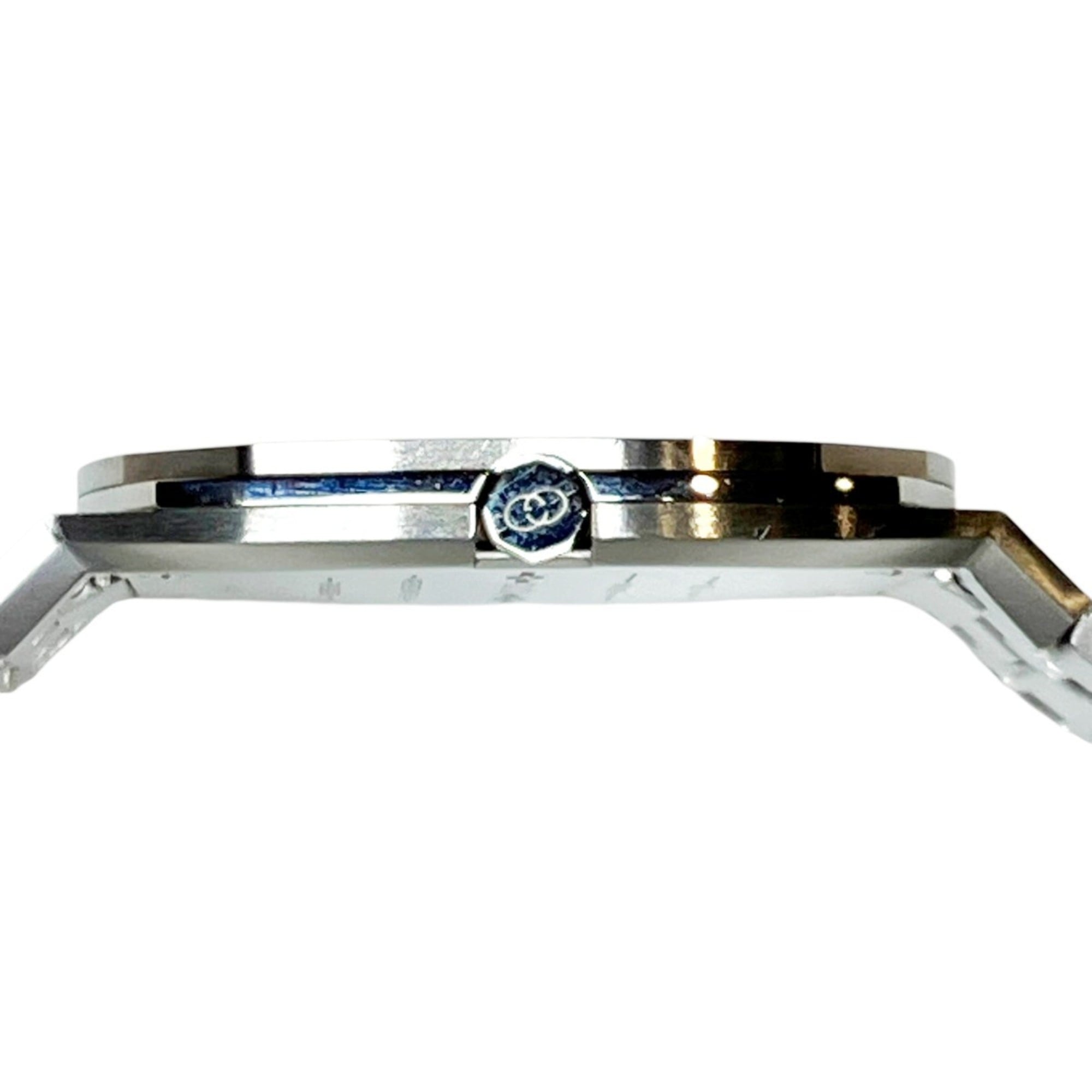Gucci 25H Watch, Total Weight 57g, Stainless Steel, Quartz Movement, Silver Dial, YA163401