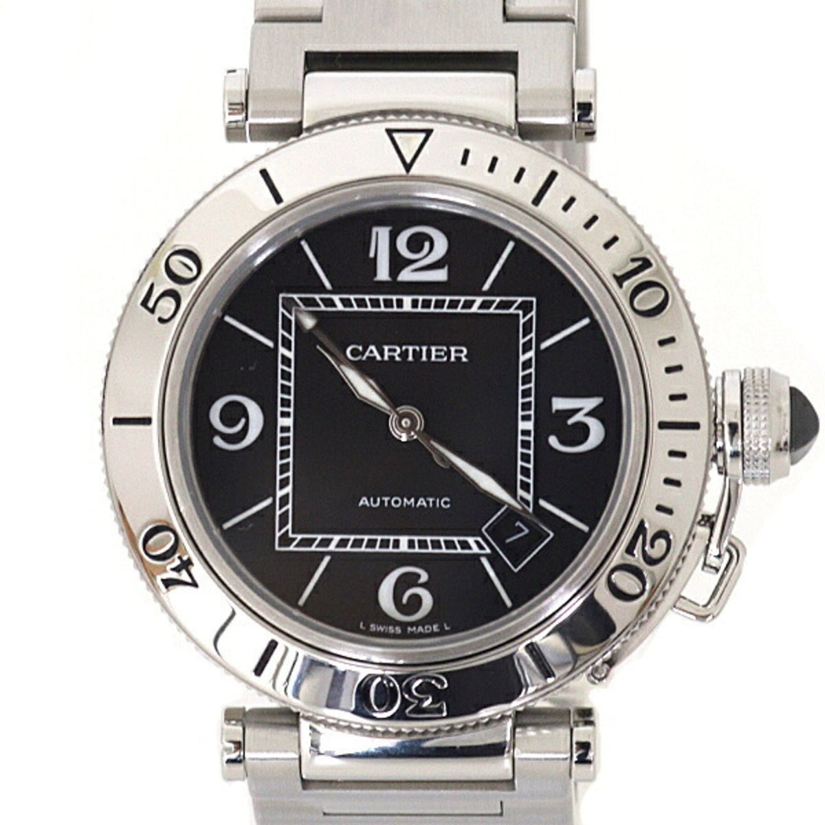 Cartier Pasha Seatimer W31077M7 Black Dial 40mm Watch