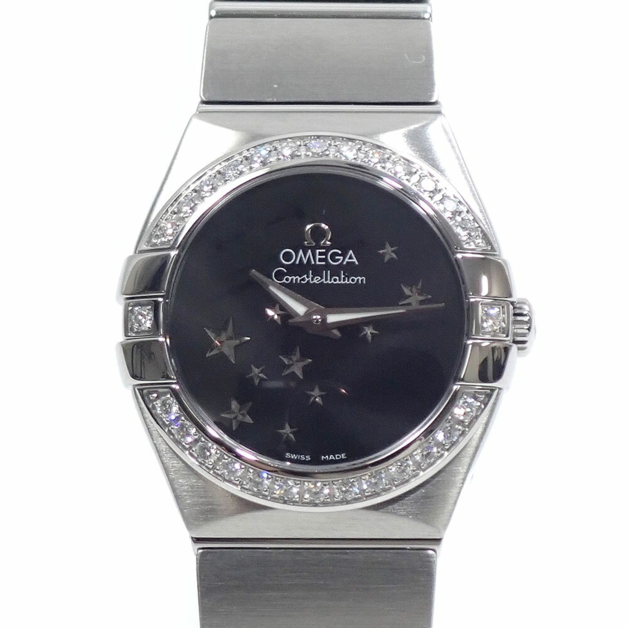 Omega Constellation Ladies Quartz Watch with Diamonds, Stainless Steel, 123.15.24.60.01.001, Battery-Powered