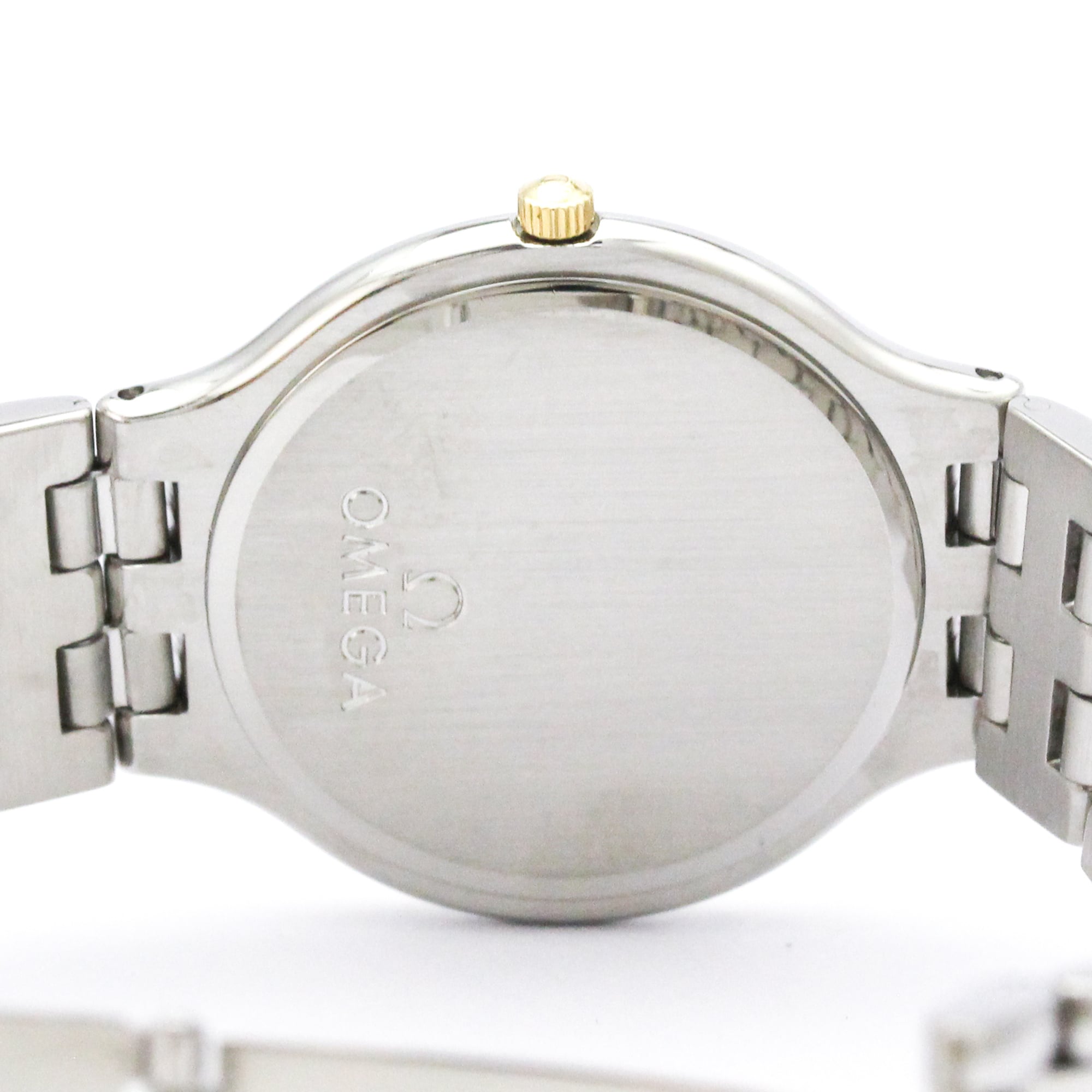 OMEGA De Ville Symbol Herrenuhr aus 18-karätigem Gold und Edelstahl Quarz 196.0316
