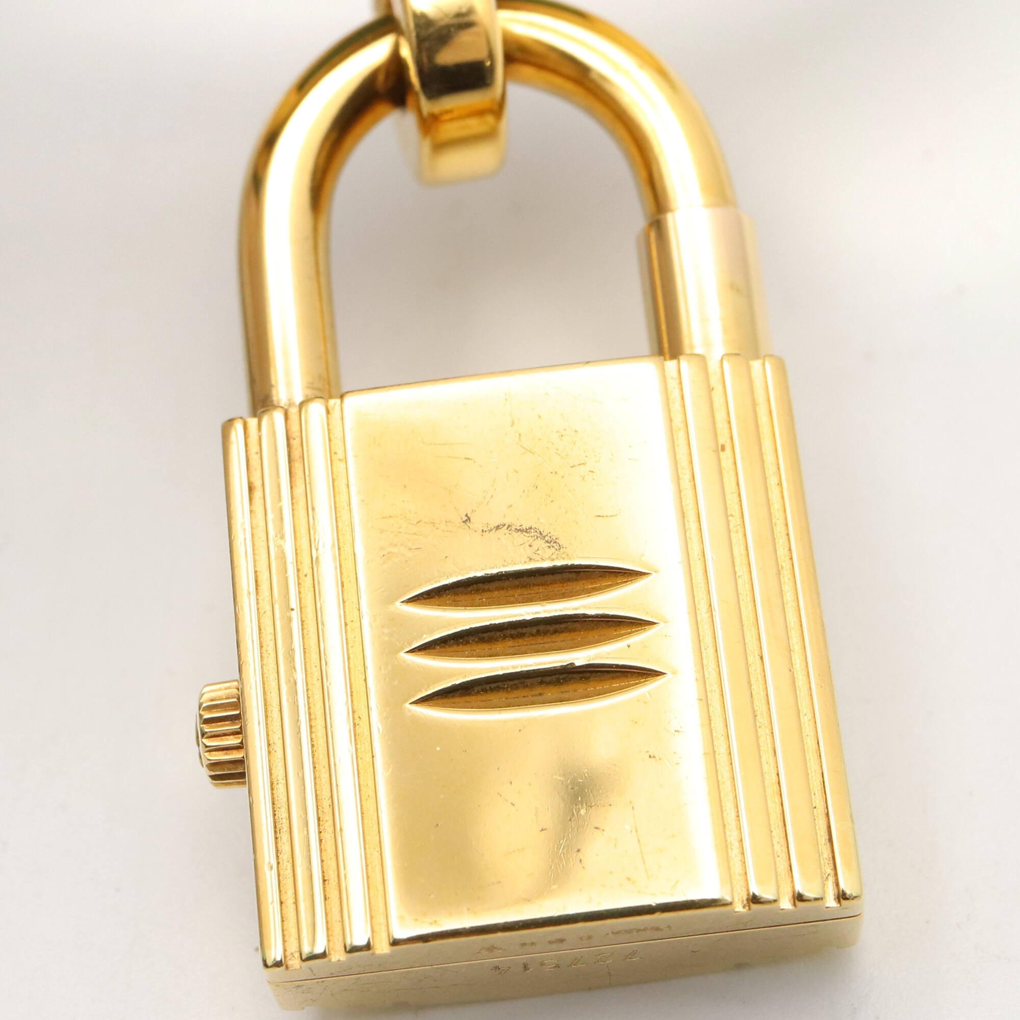 Hermes Kelly-horloge, verguld (GP), leren band, damesmodel in champagnekleur, KE1.201