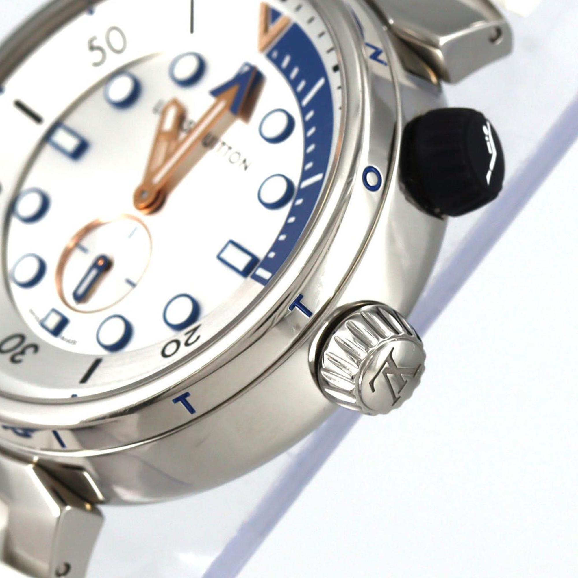 Louis Vuitton Tambour Street Diver Pacific White QA124 roestvrijstalen quartzhorloge