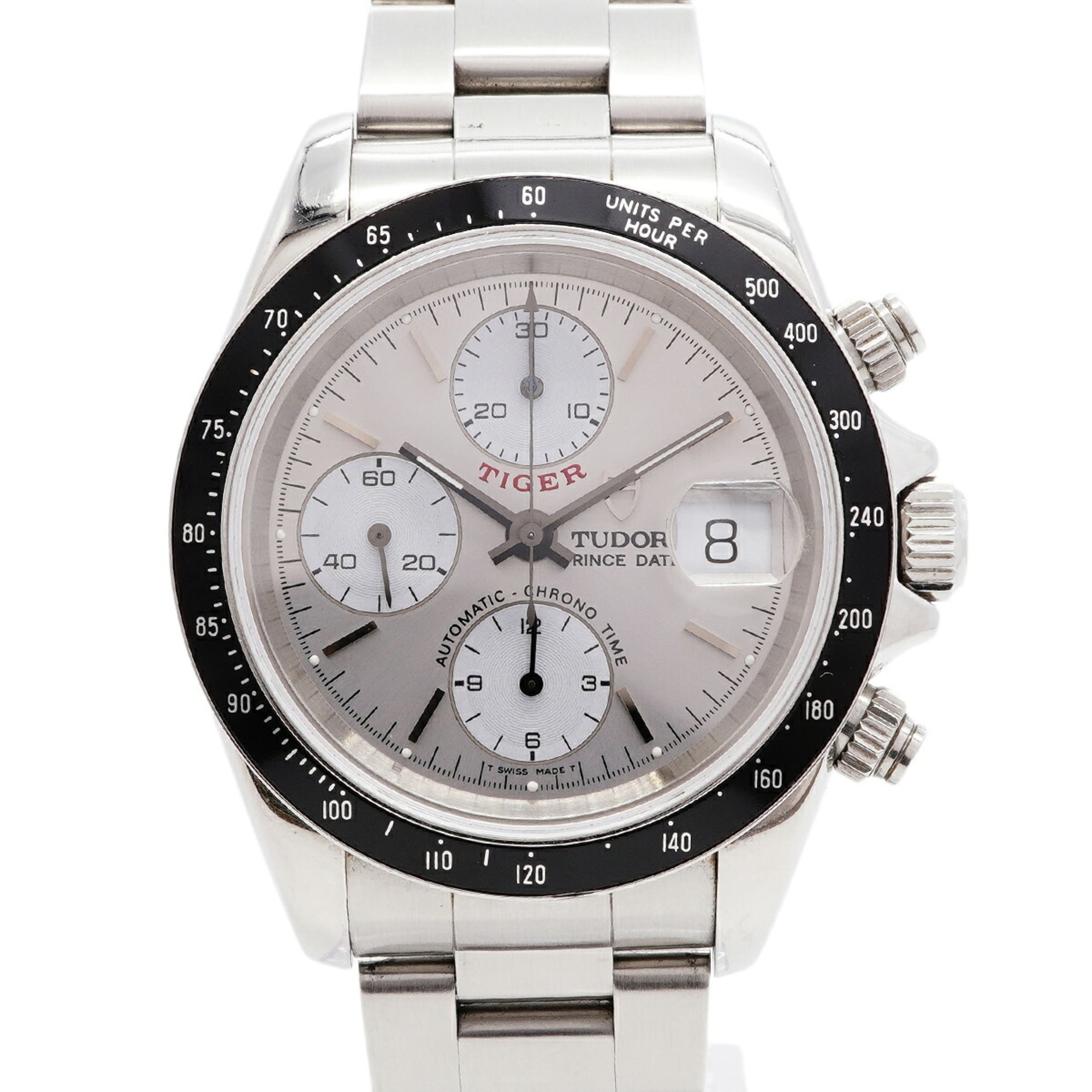 Tudor Chronotime Tiger Prince Date 79260P Silver Dial 39mm Watch