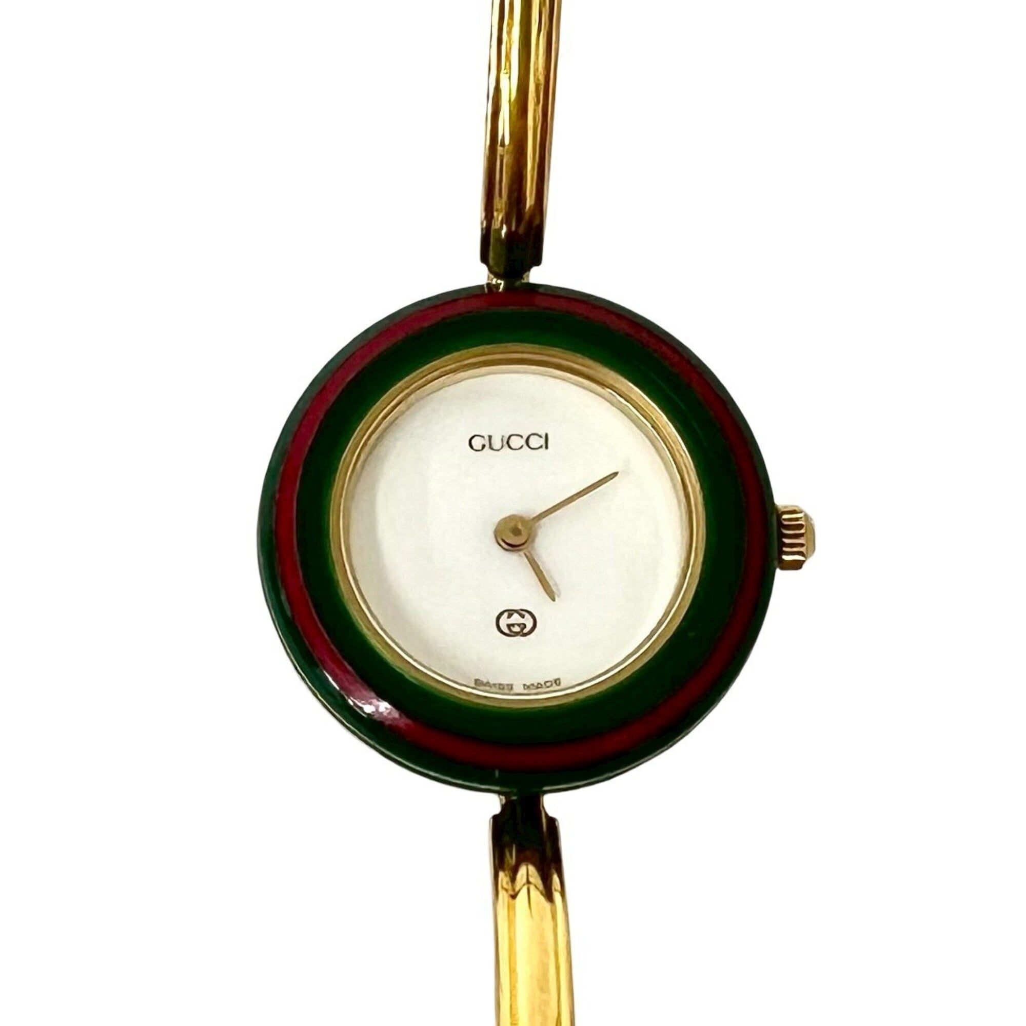 GUCCI Vintage Changeable Bezel Sherry Line GP Quartz Wristwatch Gold 34640