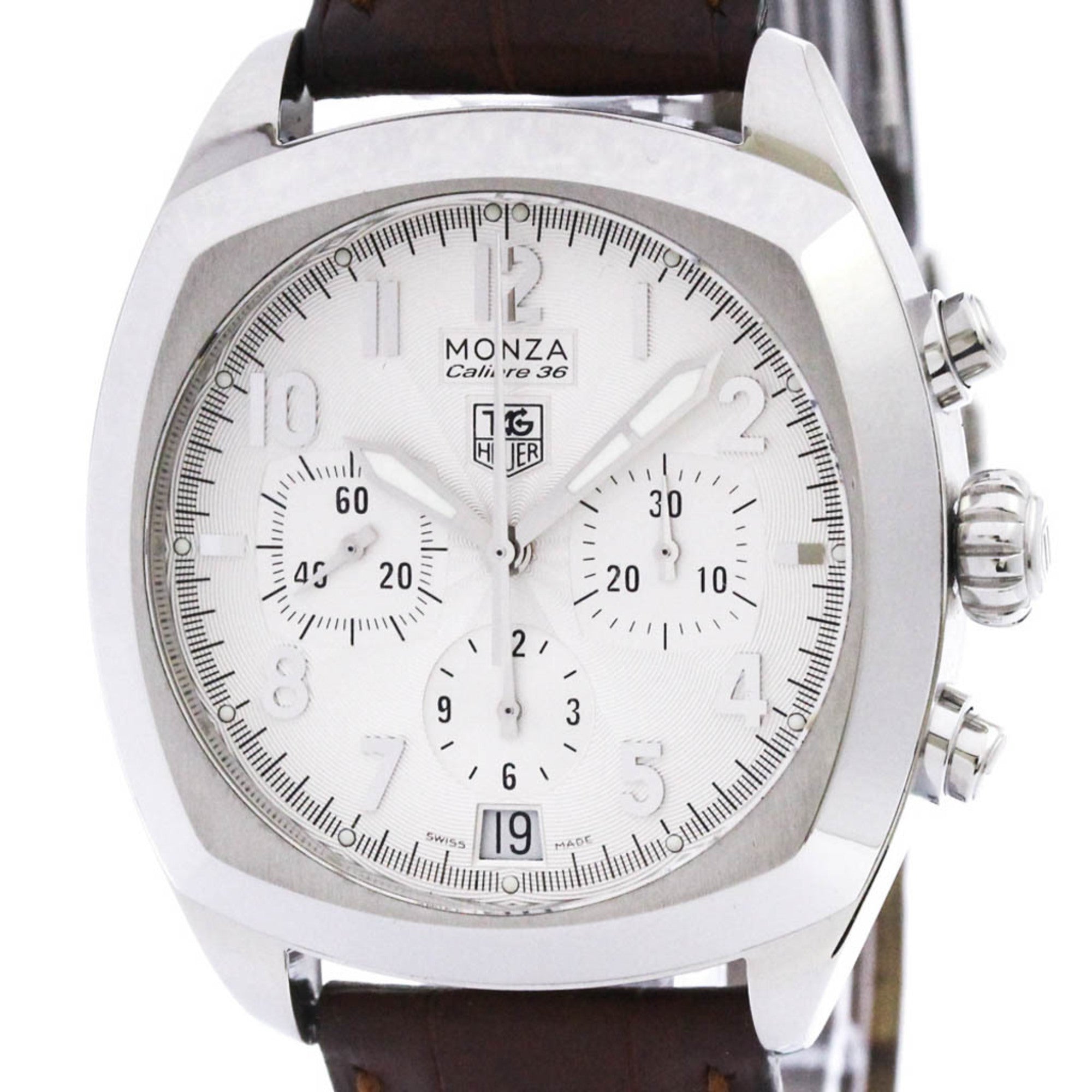 TAG HEUER Monza Calibre 36 Steel Automatic Mens Watch CR5111 Polished
