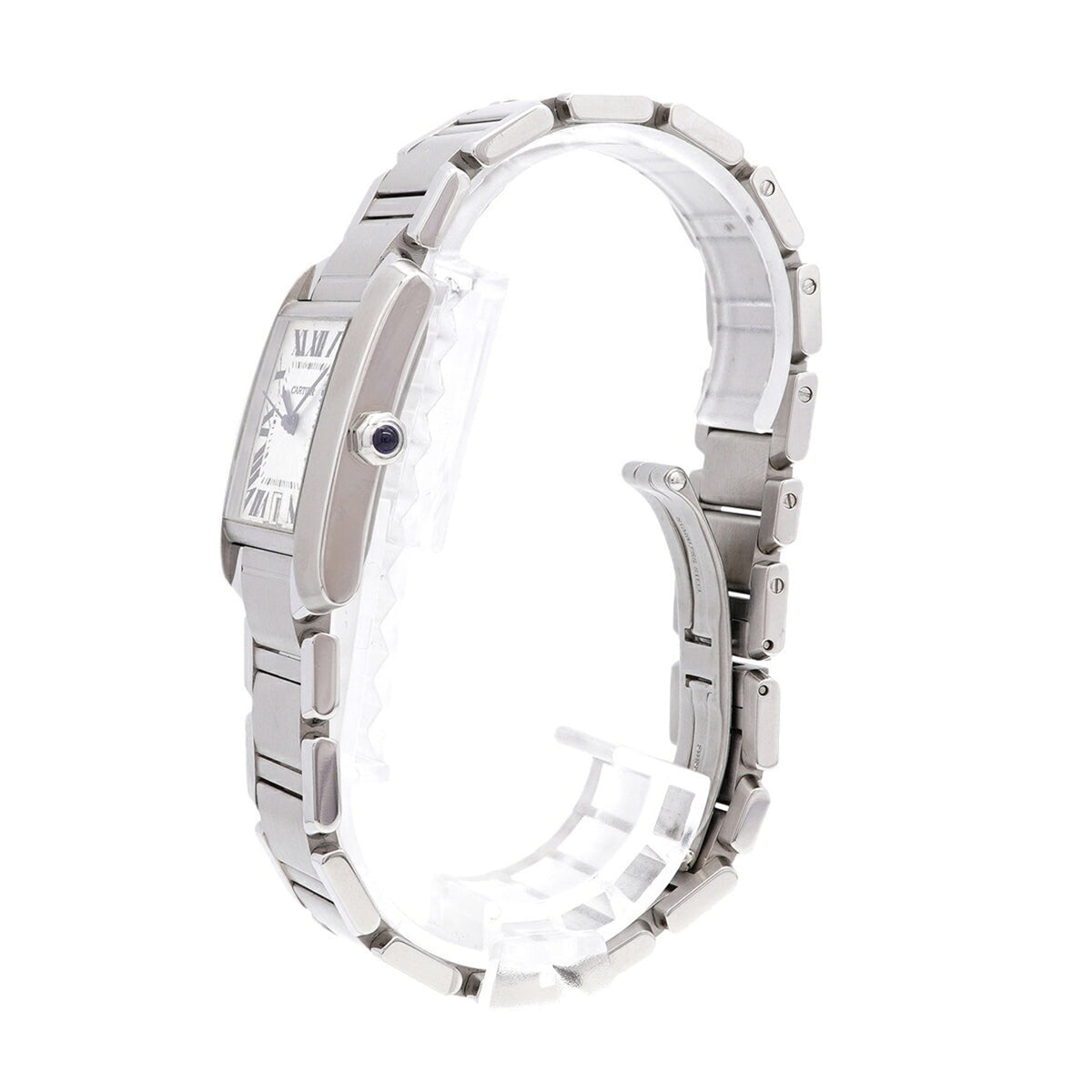 Cartier Tank Française LM W51002Q3 horloge met zilveren wijzerplaat, 28 mm
