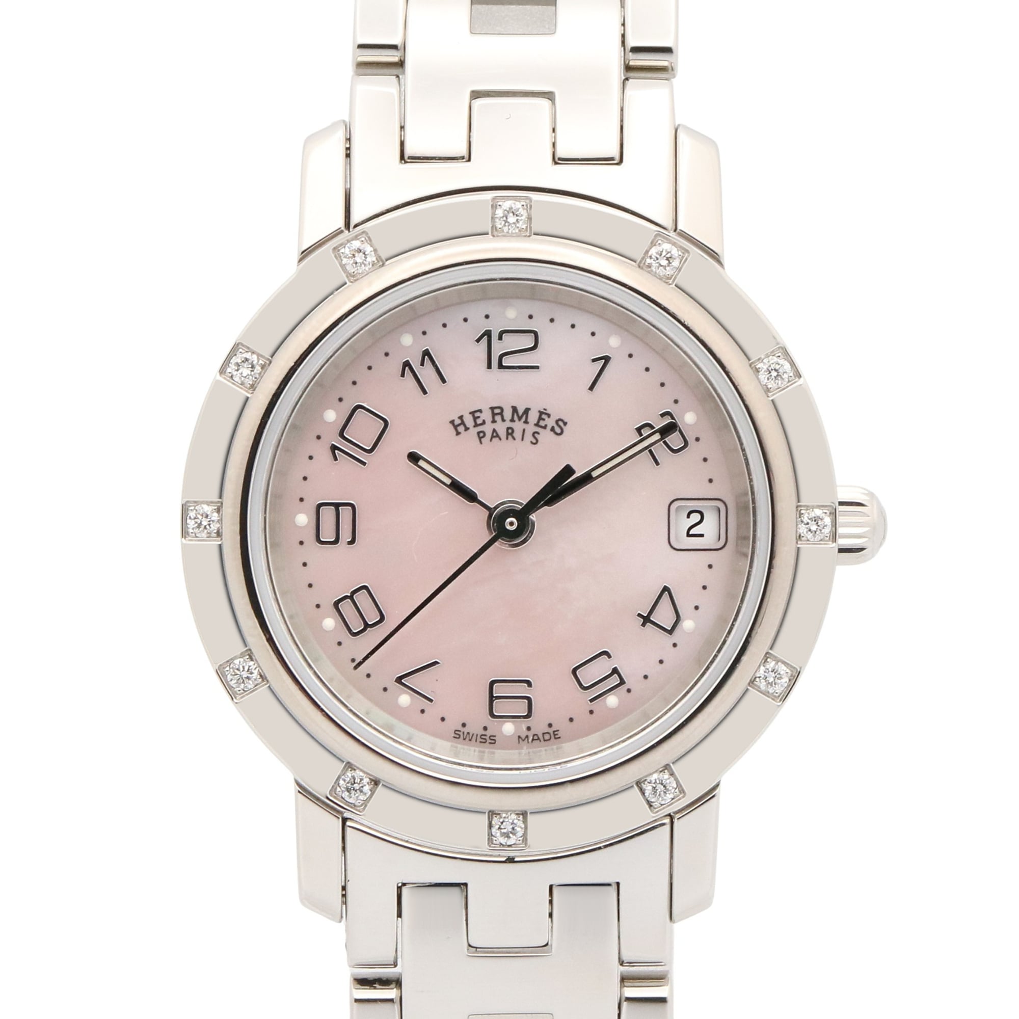 Hermes Clipper CL4.230 Pink Dial Stainless steel 24mm Watch