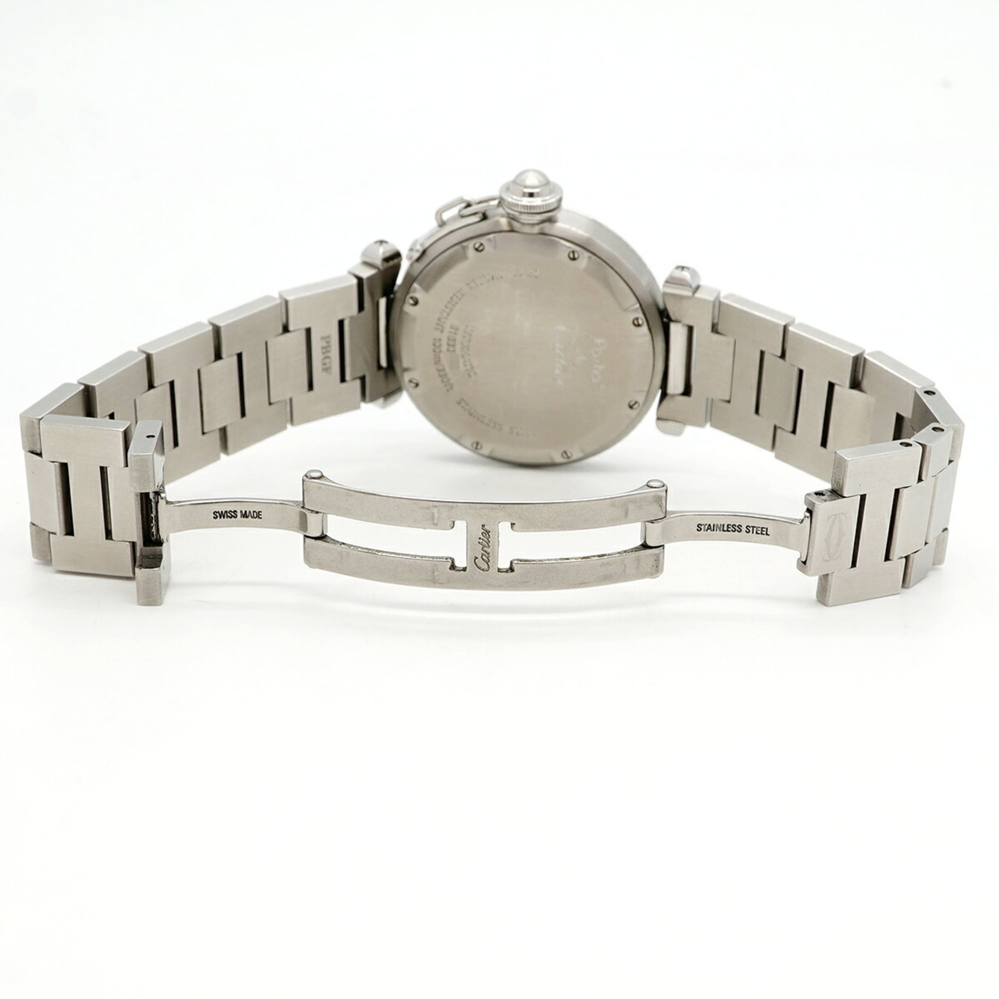 Cartier Pasha C Meridian GMT W31029M7 Silver Dial (Boys' Size)