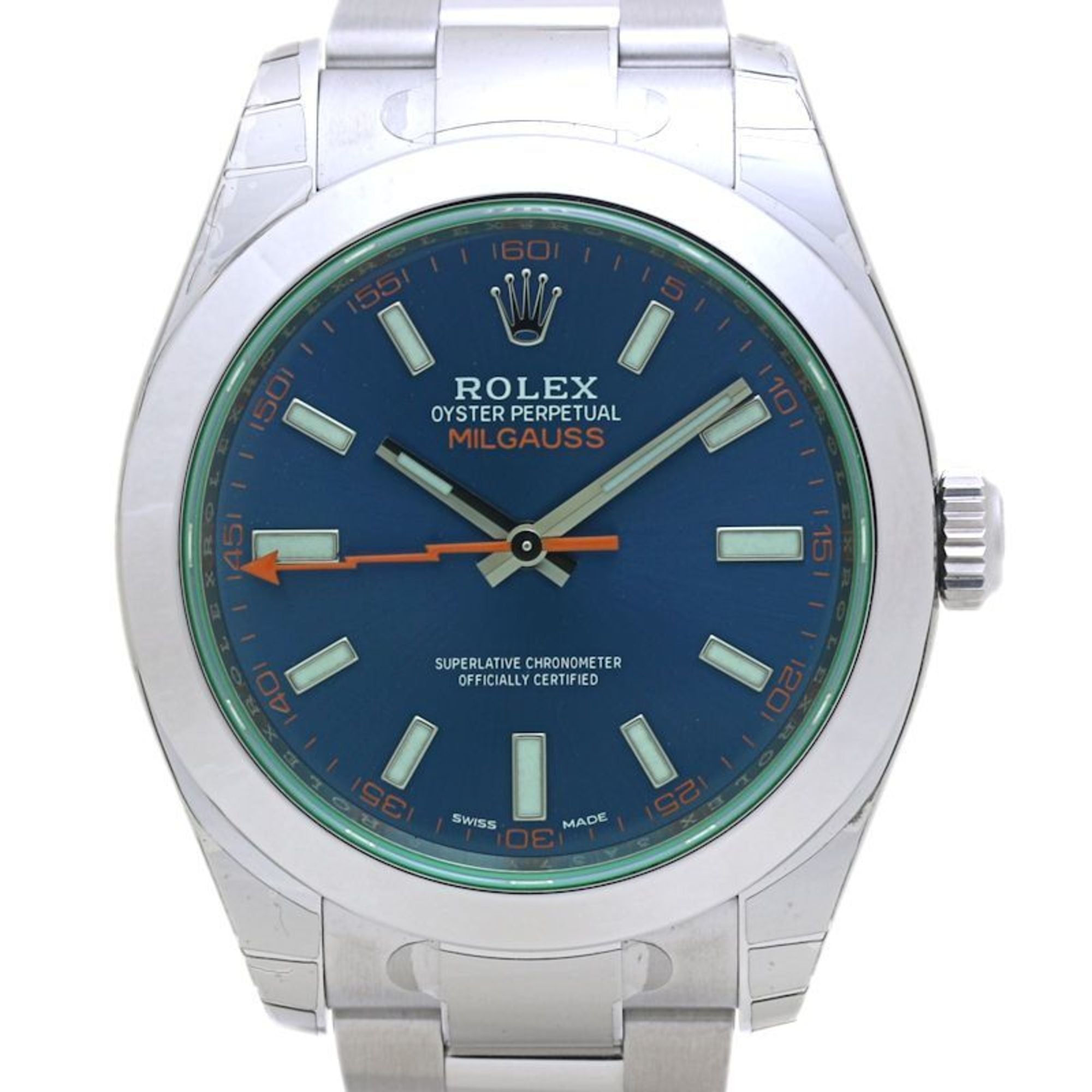 ROLEX Milgauss Z Blue, Random Number 116400GV, Men's Stainless Steel W
