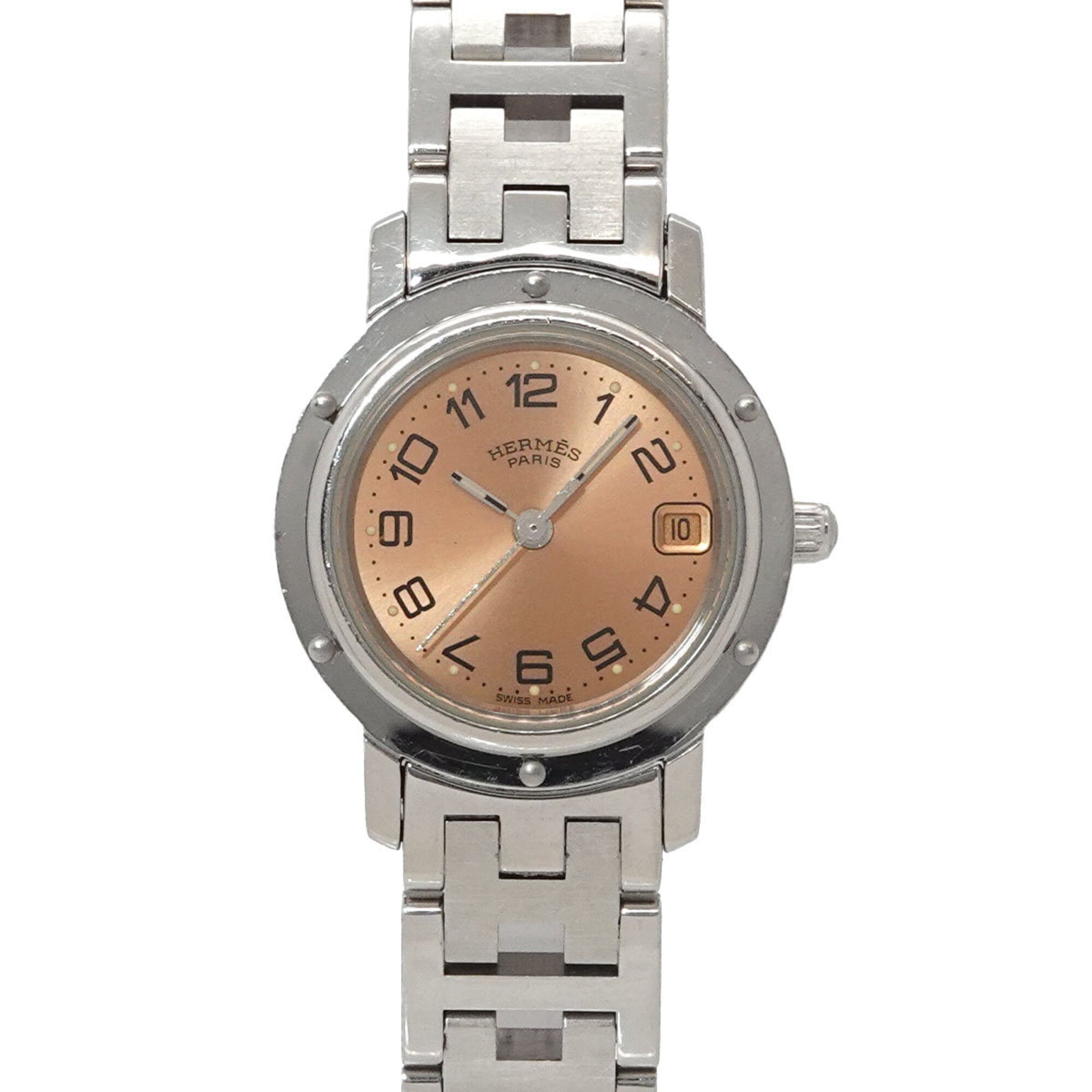 Hermes Clipper CL4 210 Wo Date Display Pink Quartz
