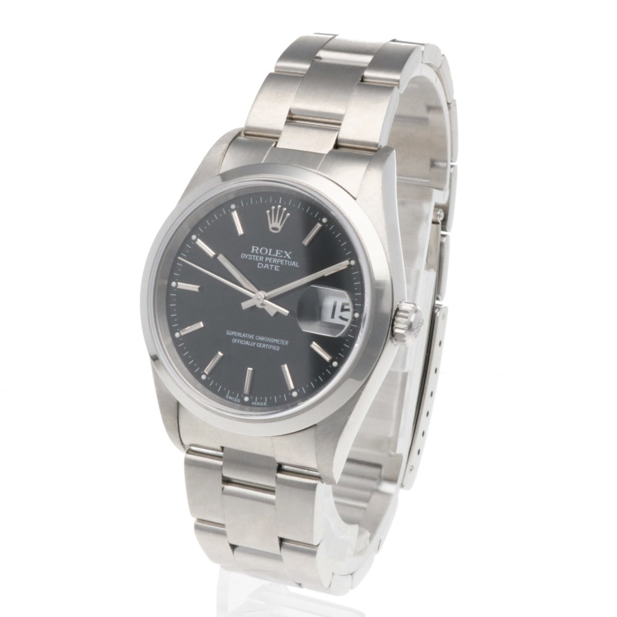 Rolex Datum Oyster Perpetual 15200 Schwarz Zifferblatt 34 mm Uhr