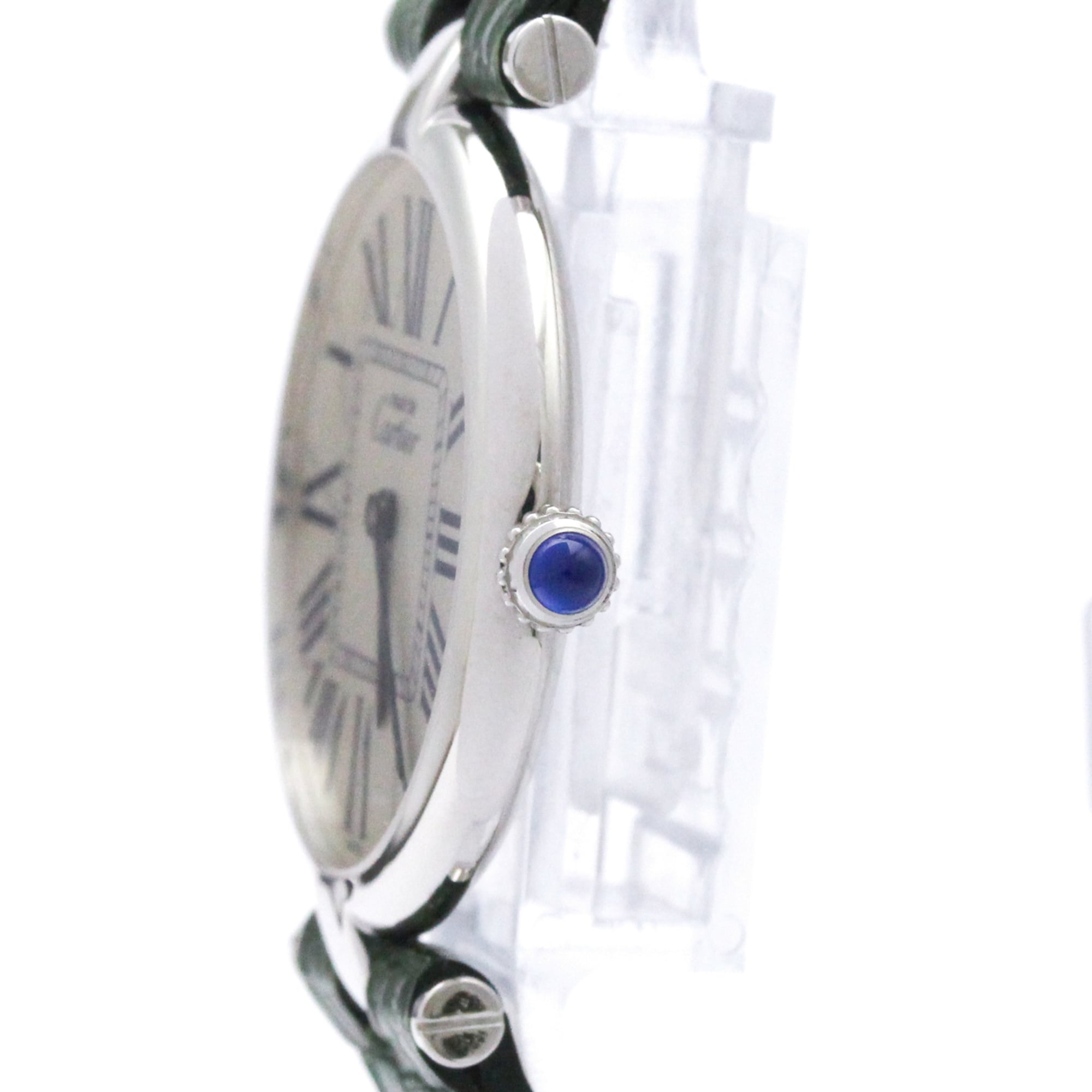 CARTIER Must Colisee Silver 925 Leather Quartz Ladies Watch