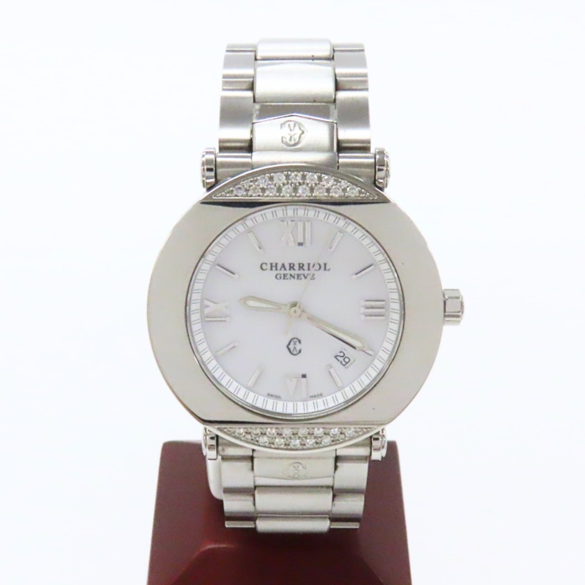 CHARRIOL Columbus CCR38D Stainless Steel Diamond Silver White Dial