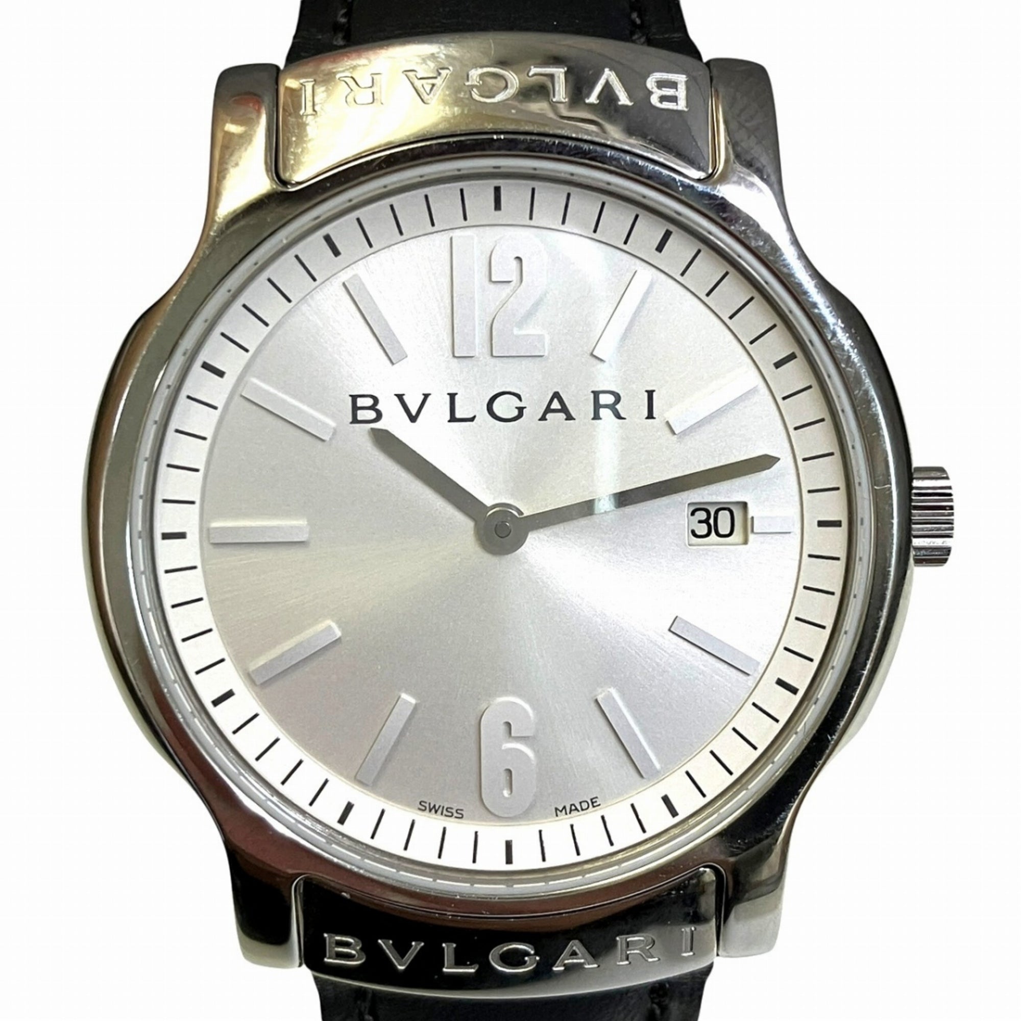 Bulgari Bulgari Solo Tempo watch, total weight 38.1g, stainless steel, genuine leather strap, quartz movement, ST35S