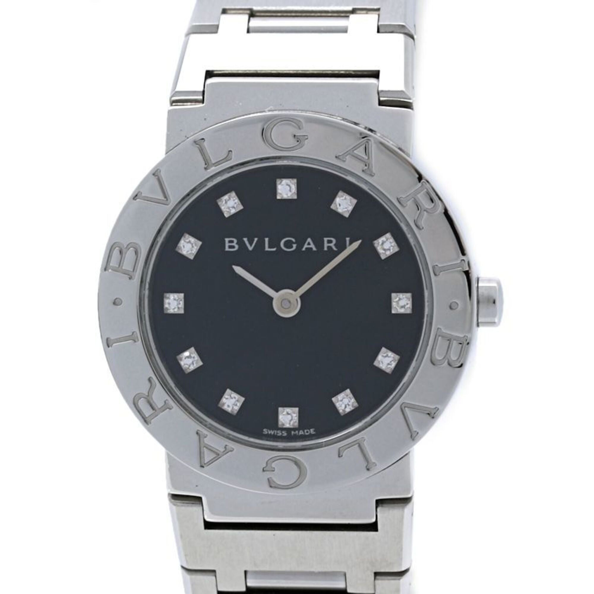 Bvlgari Bulgari BB26SS/12 BB26SS Black Dial Stainless steel 26mm Watch