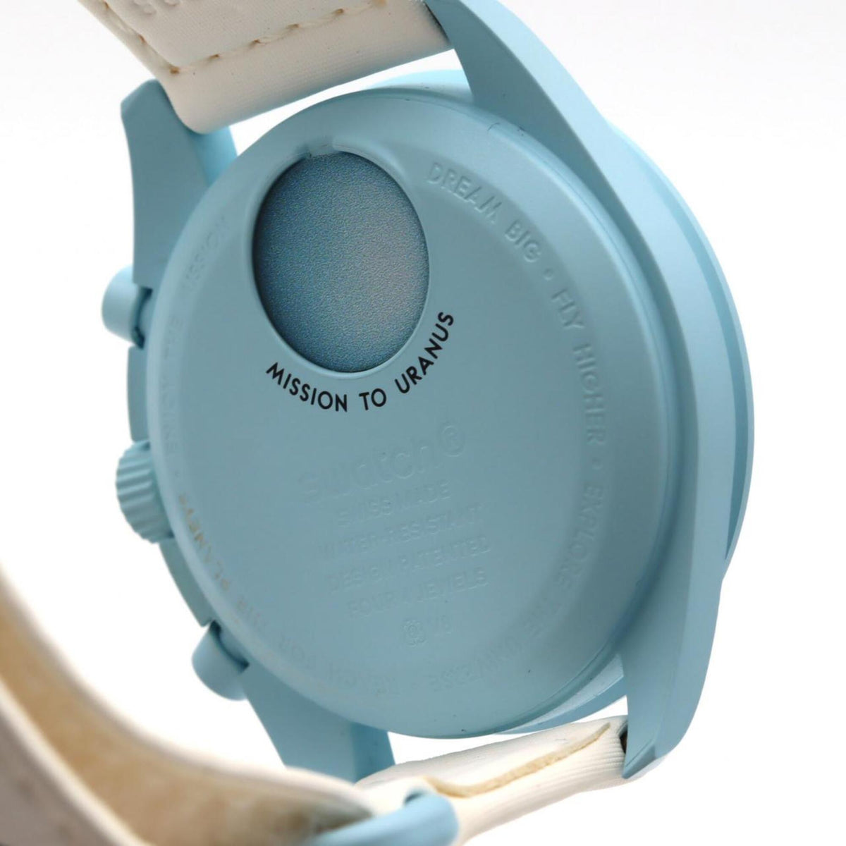 Montre Swatch S x Omega « Mission to Uranus » SO33L100, cadran bleu, 42 mm