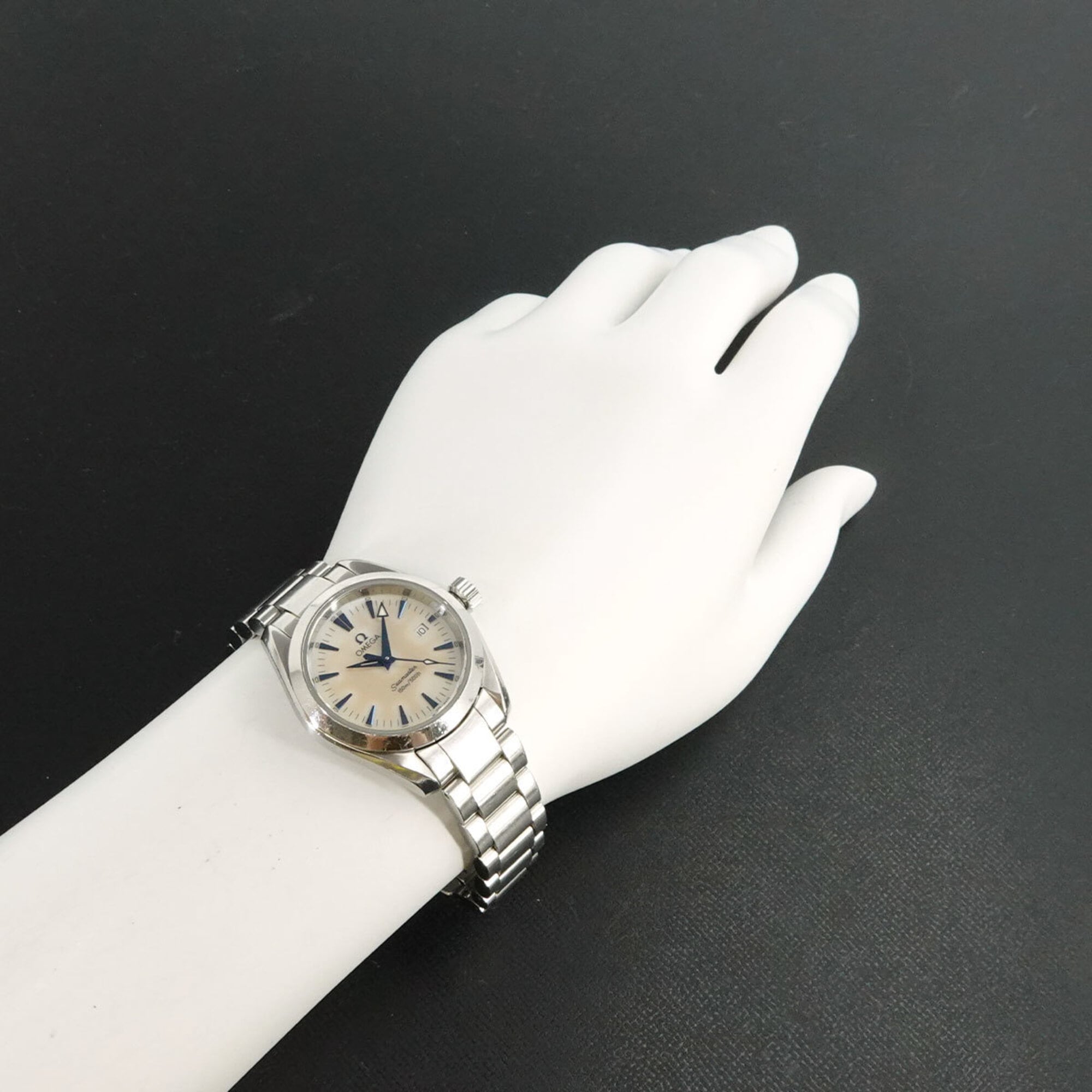 Omega Seamaster Aqua Terra 2577 70 Damenuhr, Datumumsanzeige, Weiß Zifferblatt, Quarz