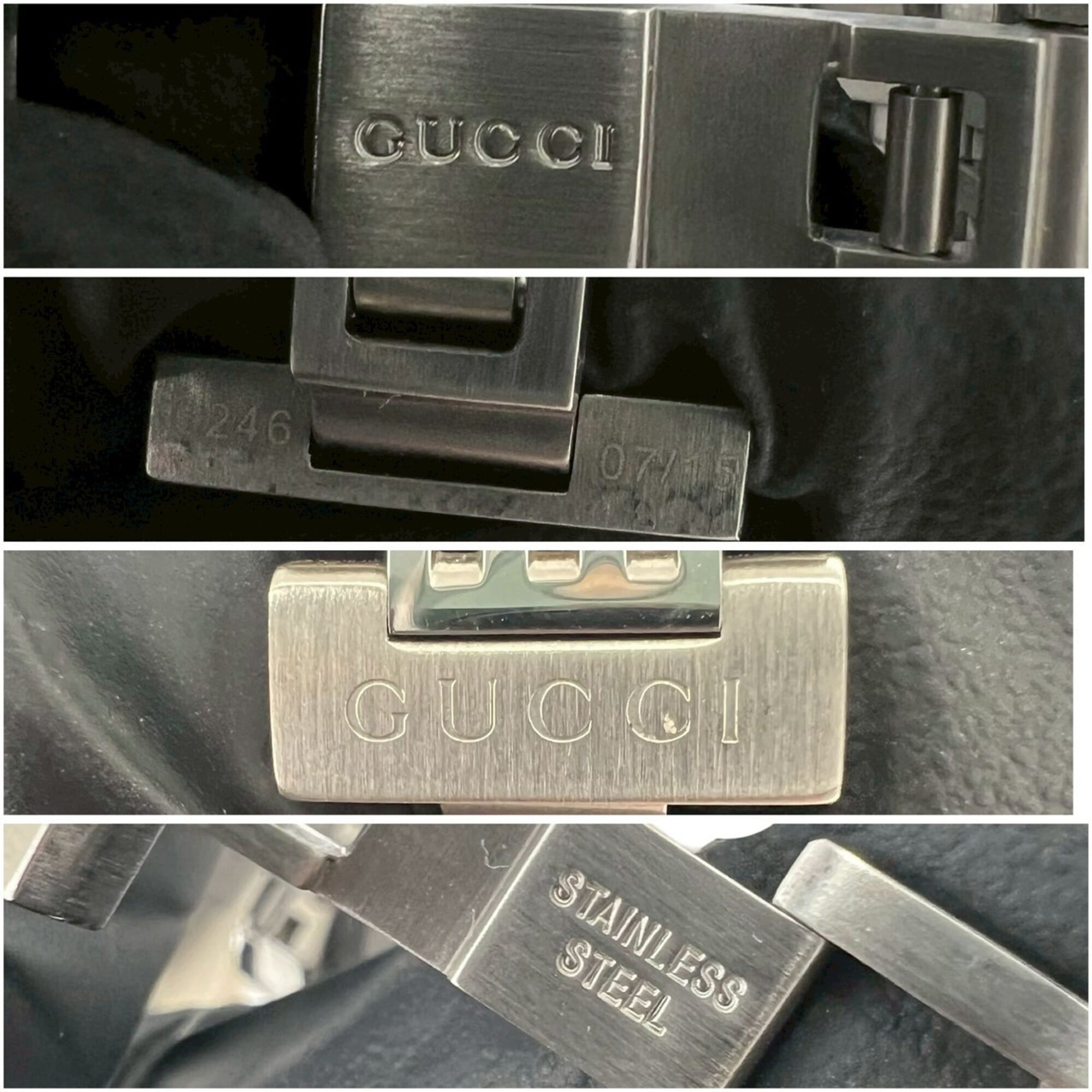 GUCCI GG Logo Stainless Steel Quartz Wrist Silver 32380