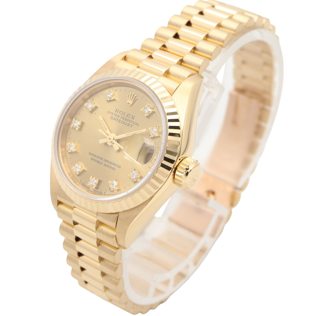 Rolex Datejust 10P Diamond 69178G Champagner, goldenes Zifferblatt, 26 mm Uhr