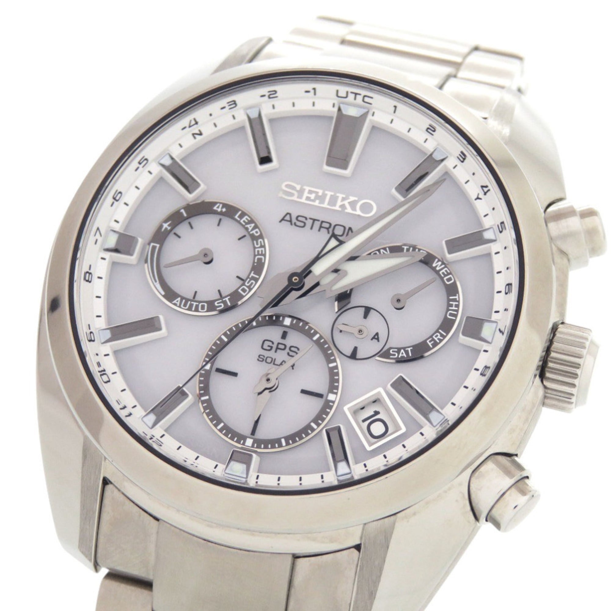 Seiko Astron SBXC047 5X53-0AJ0 White Stainless Steel Dial GPS Solar Radio-Controlled Watch 0220